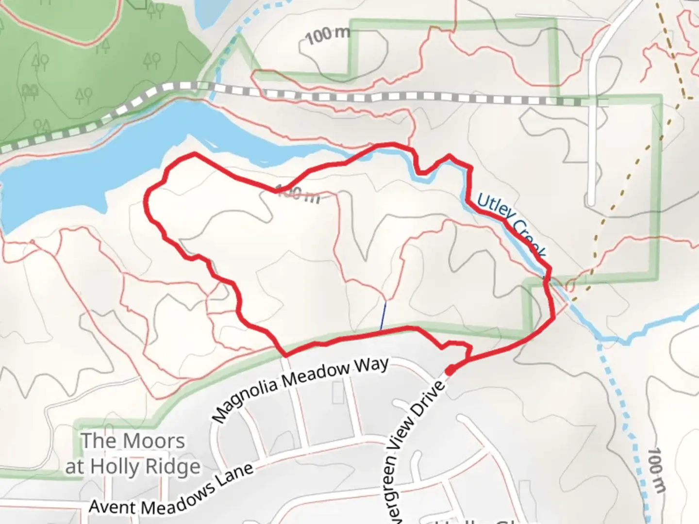 An image depicting the trail Utley Creek Loop and its surrounding area.