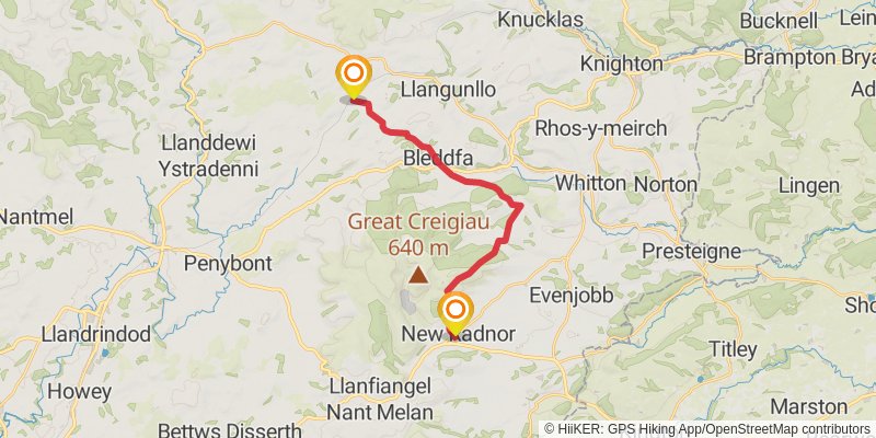Libanus to Lloyney Walk stage 5 Map