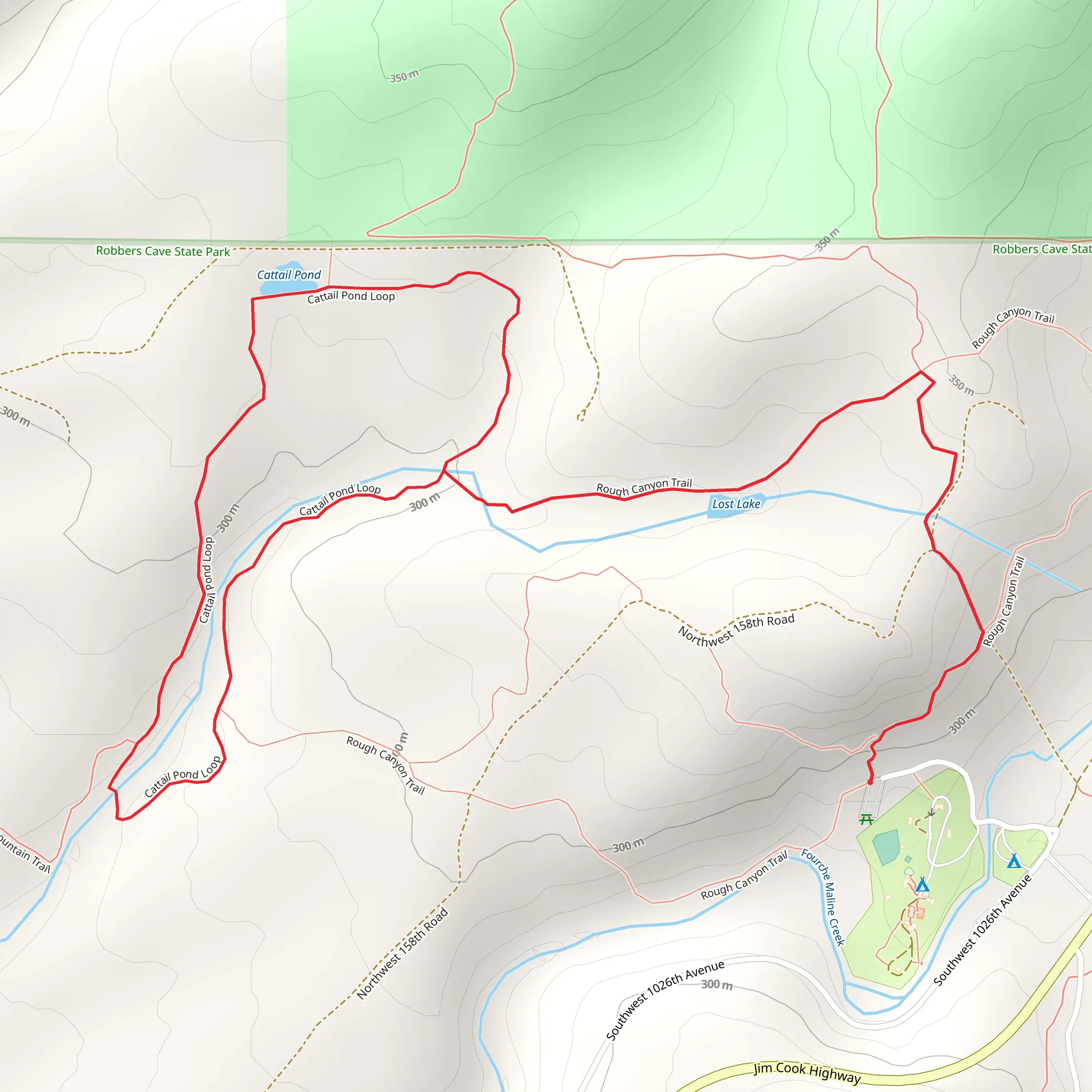 Rough Canyon and Cattail Pond Loop mobile static map