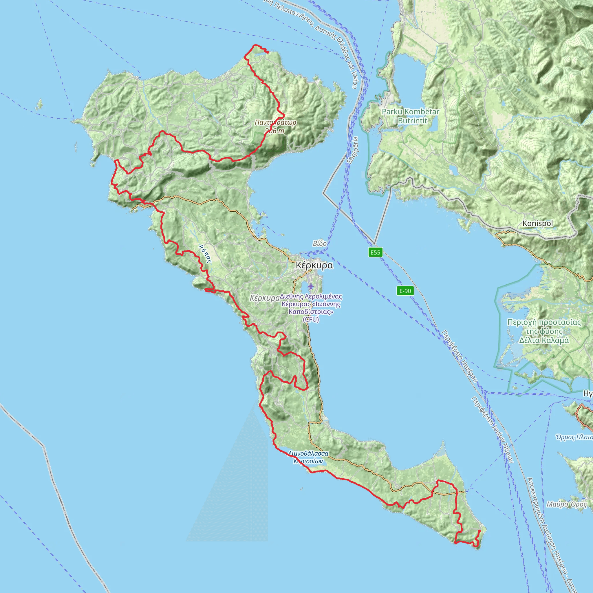 Corfu Trail mobile static map