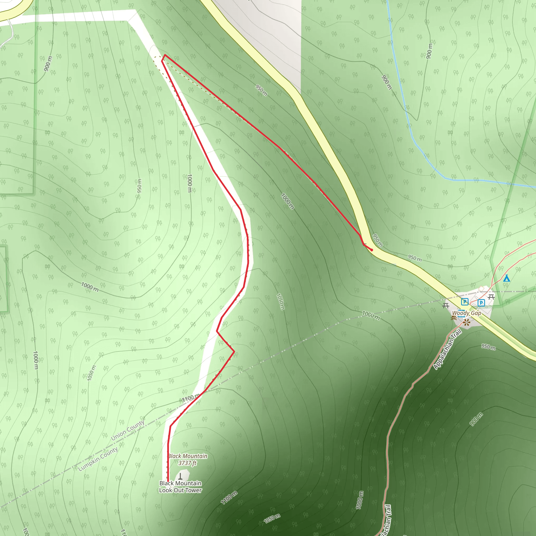Black Mountain from Woody Gap mobile static map