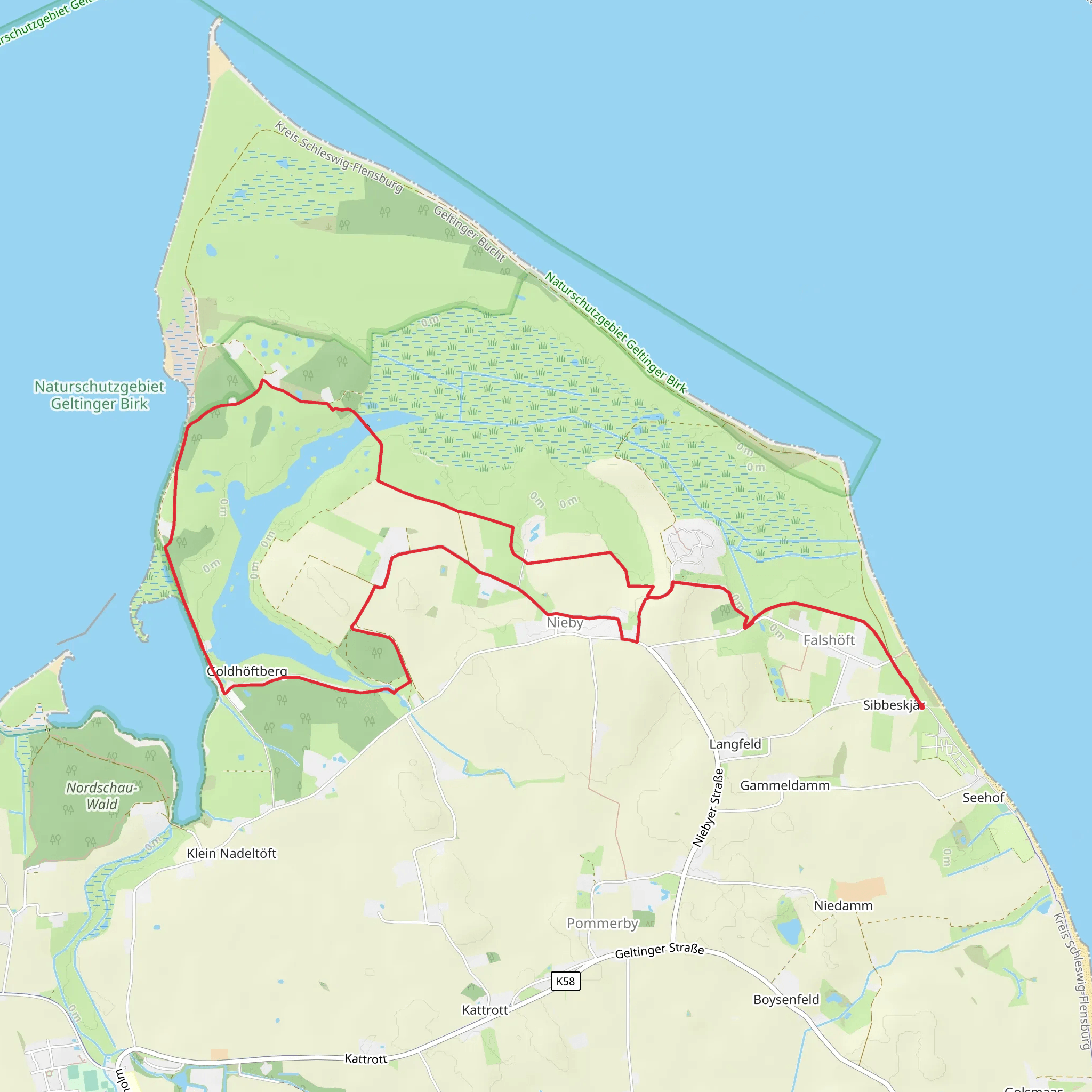 Niebywesterfeld, Muhle Charlotte and Goldhoftberg Loop mobile static map