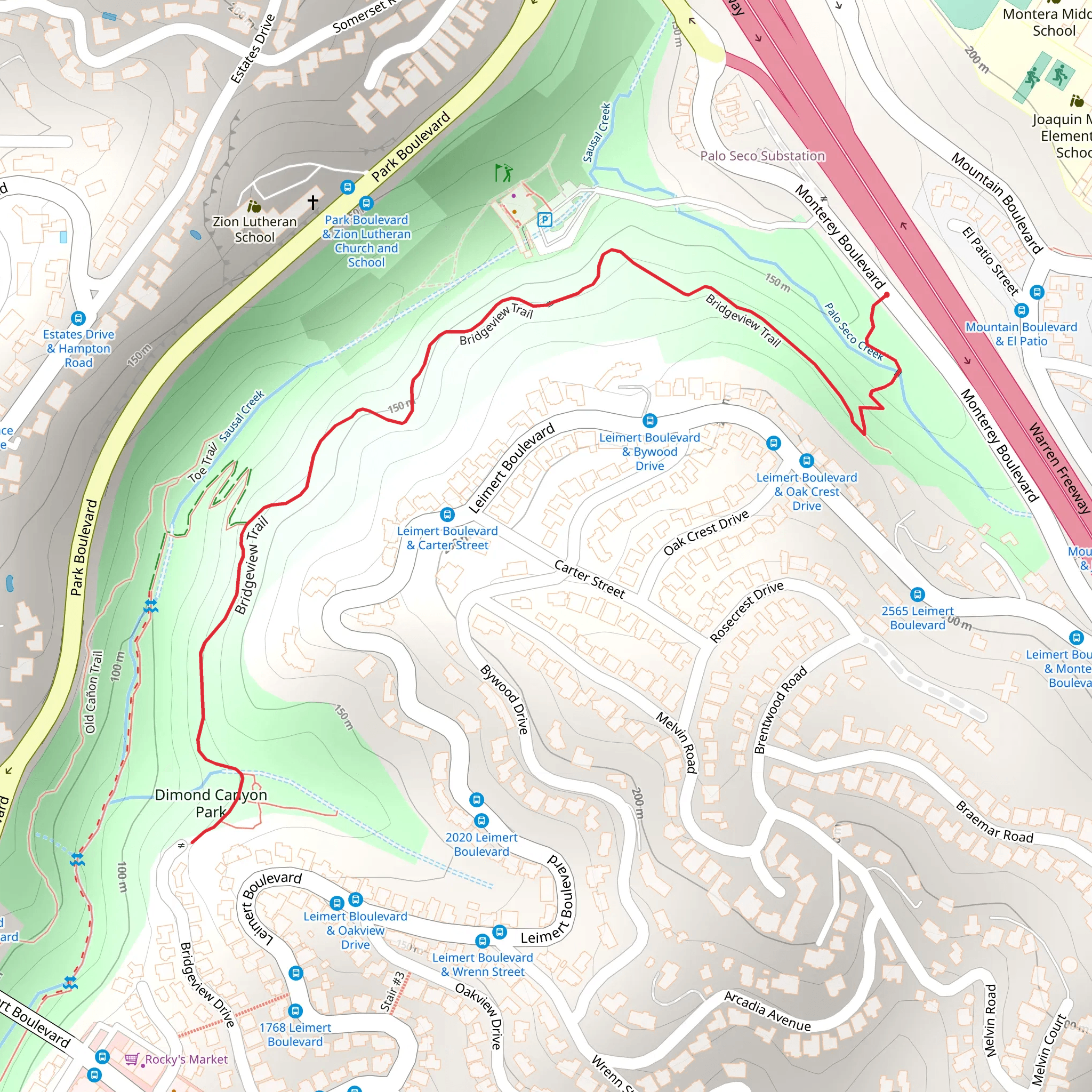 Bridgeview Trail mobile static map