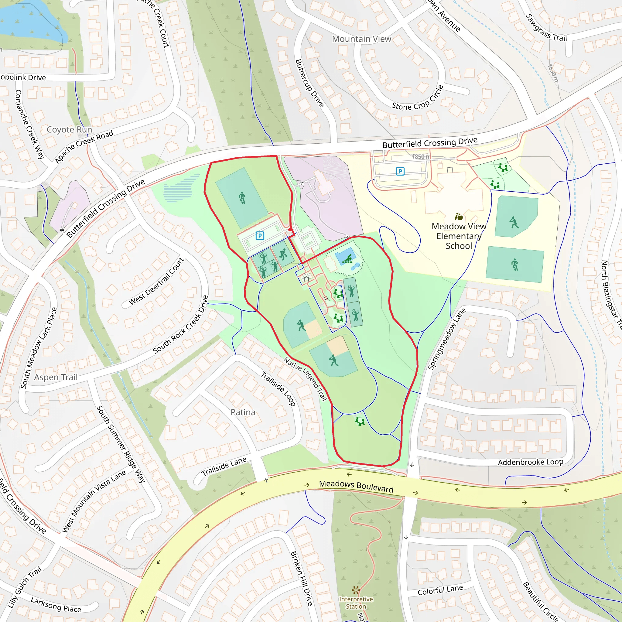 Butterfield Crossing Park Loop mobile static map