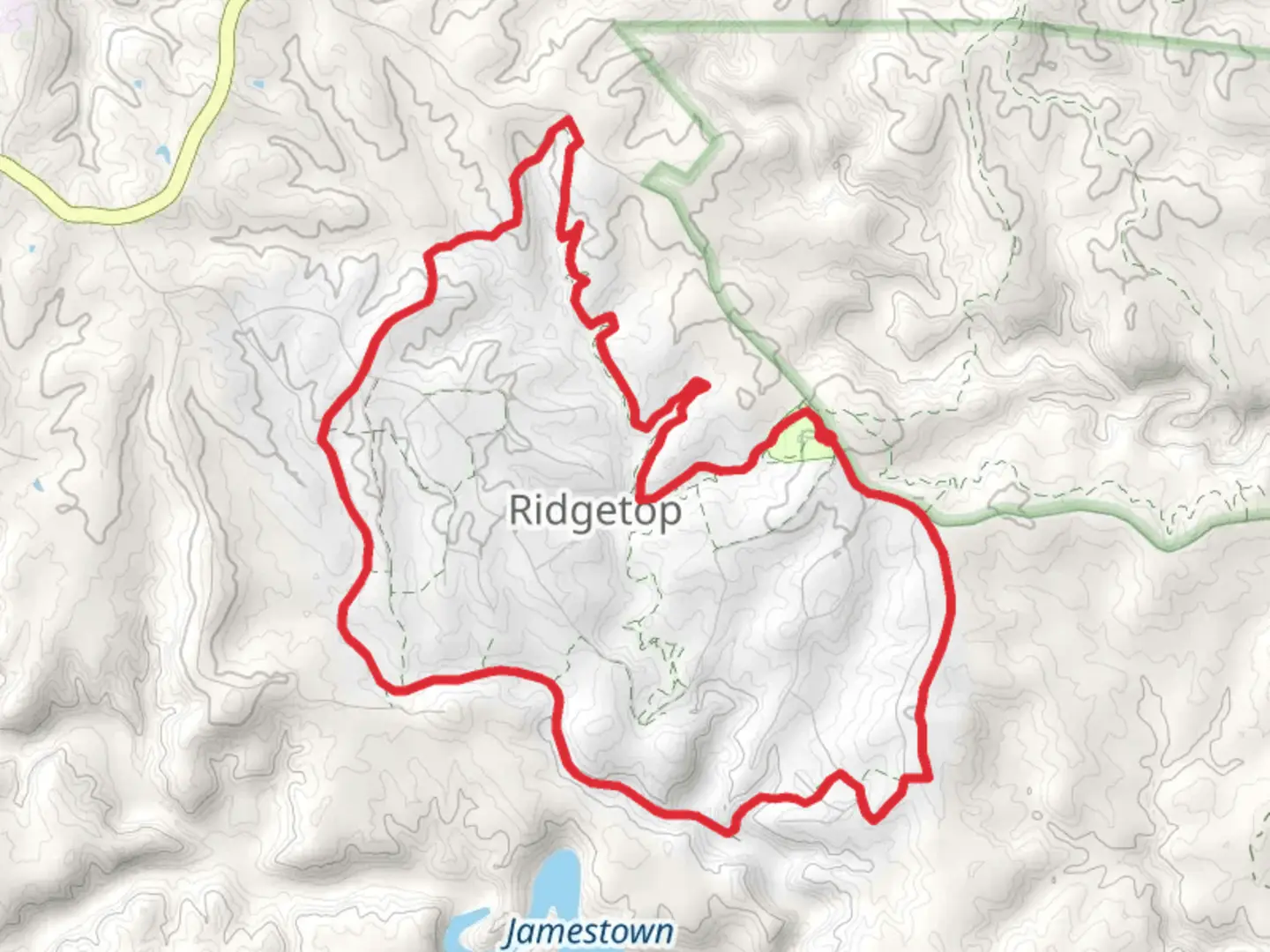 An image depicting the trail Trail 18, Trail H and Oneida and Western Railroad Loop and its surrounding area.