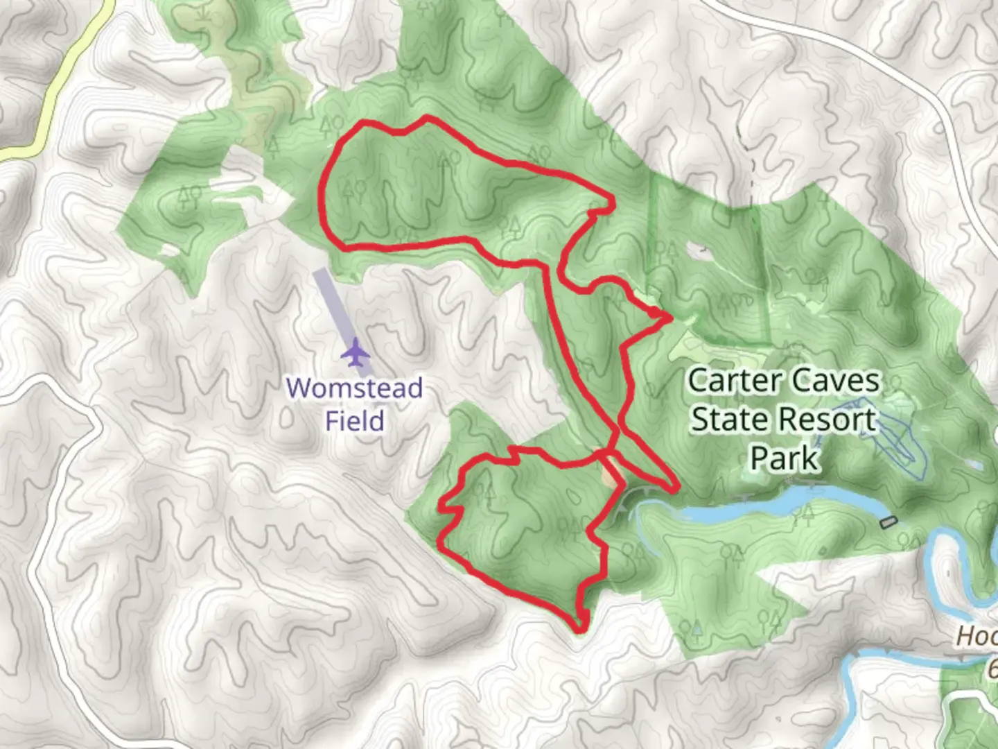 An image depicting the trail Kiser Hollow Loop Trail and its surrounding area.