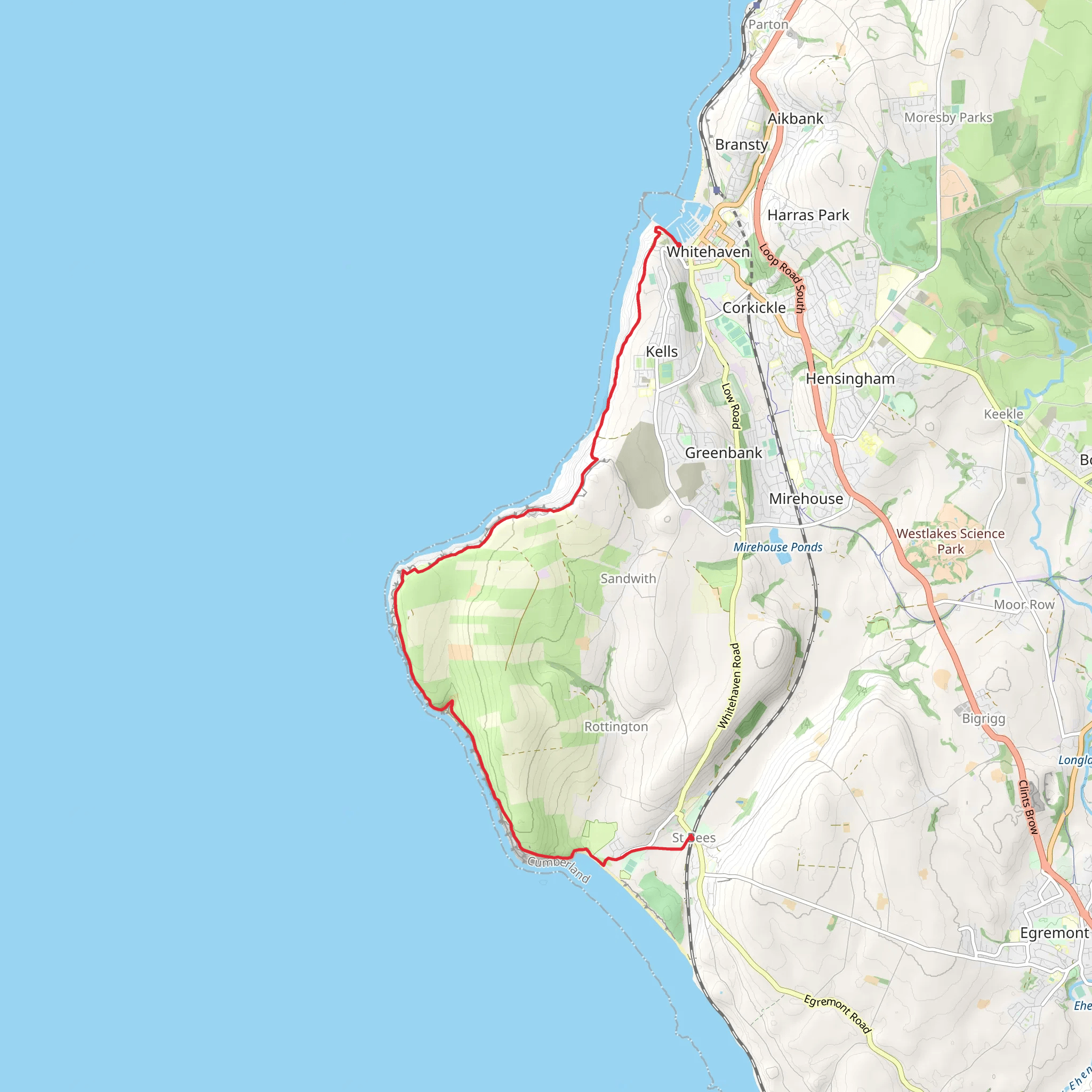 Whitehaven Walk mobile static map