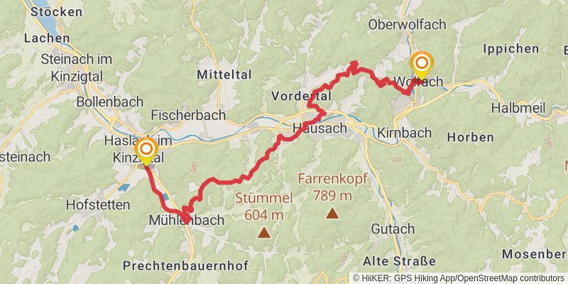 Kinzigtäler Jakobusweg stage 3 Map