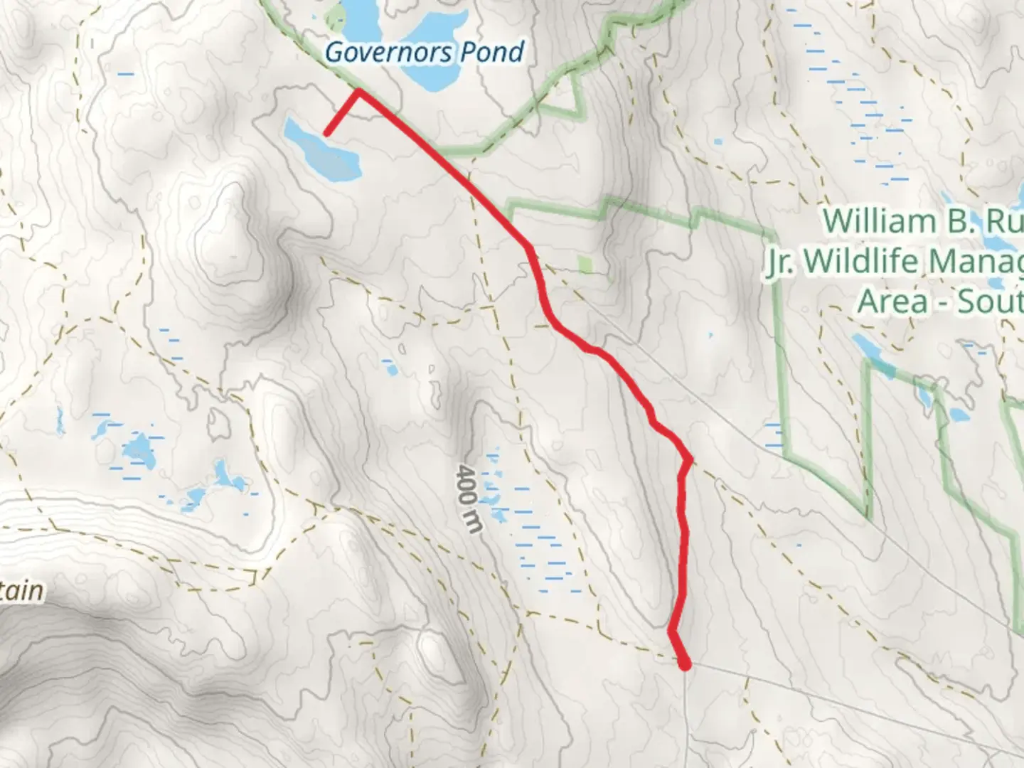 An image depicting the trail Chapin Pond via Kimball Brook and its surrounding area.