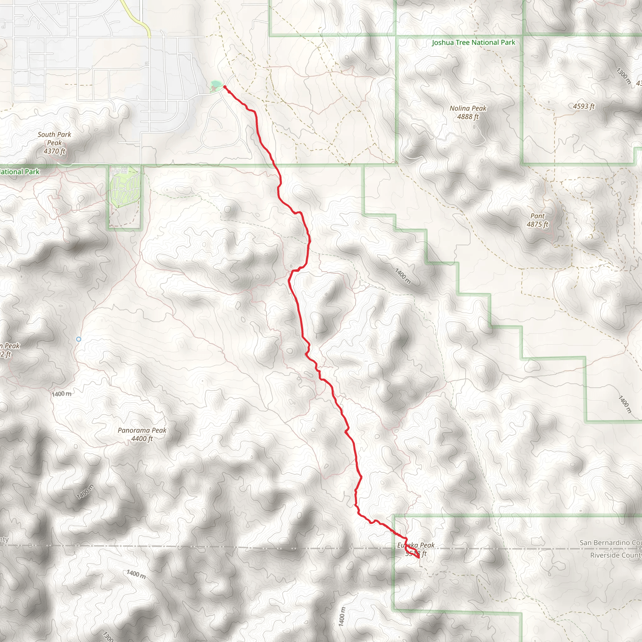 Eureka Peak Trail mobile static map