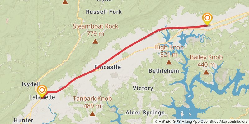 Great Eastern Trail (Incomplete) stage 71 Map
