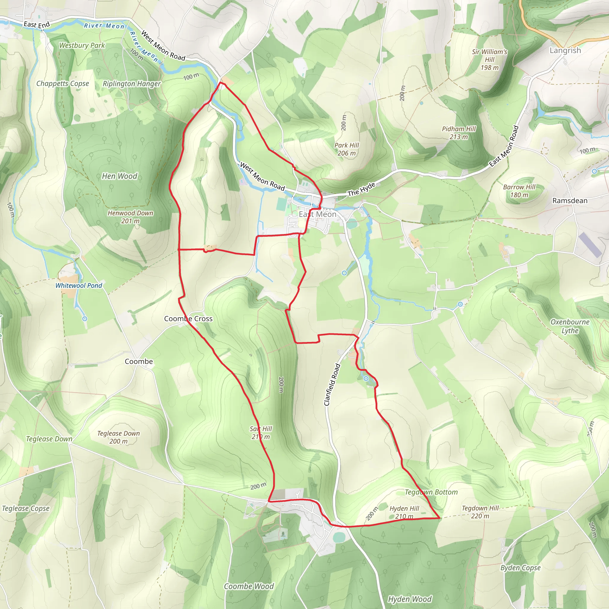 Up to the Downs Walk mobile static map