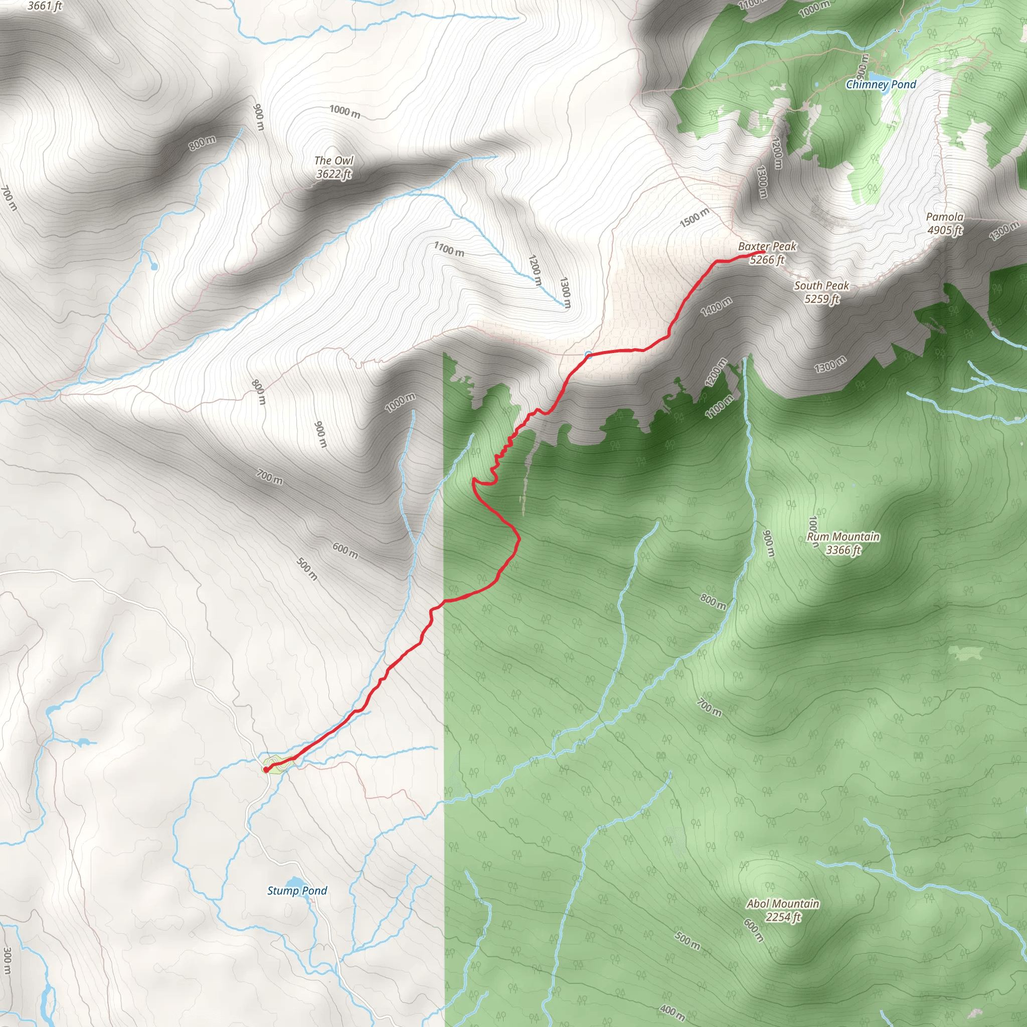 Mount Katahdin via Abol Slide Trail mobile static map