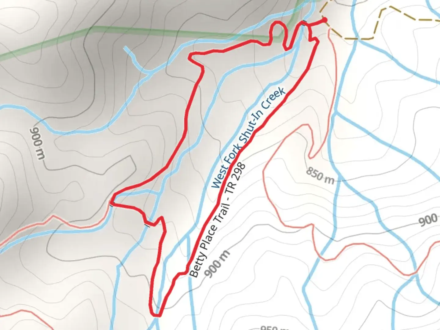 An image depicting the trail Betty Place Loop Trail and its surrounding area.