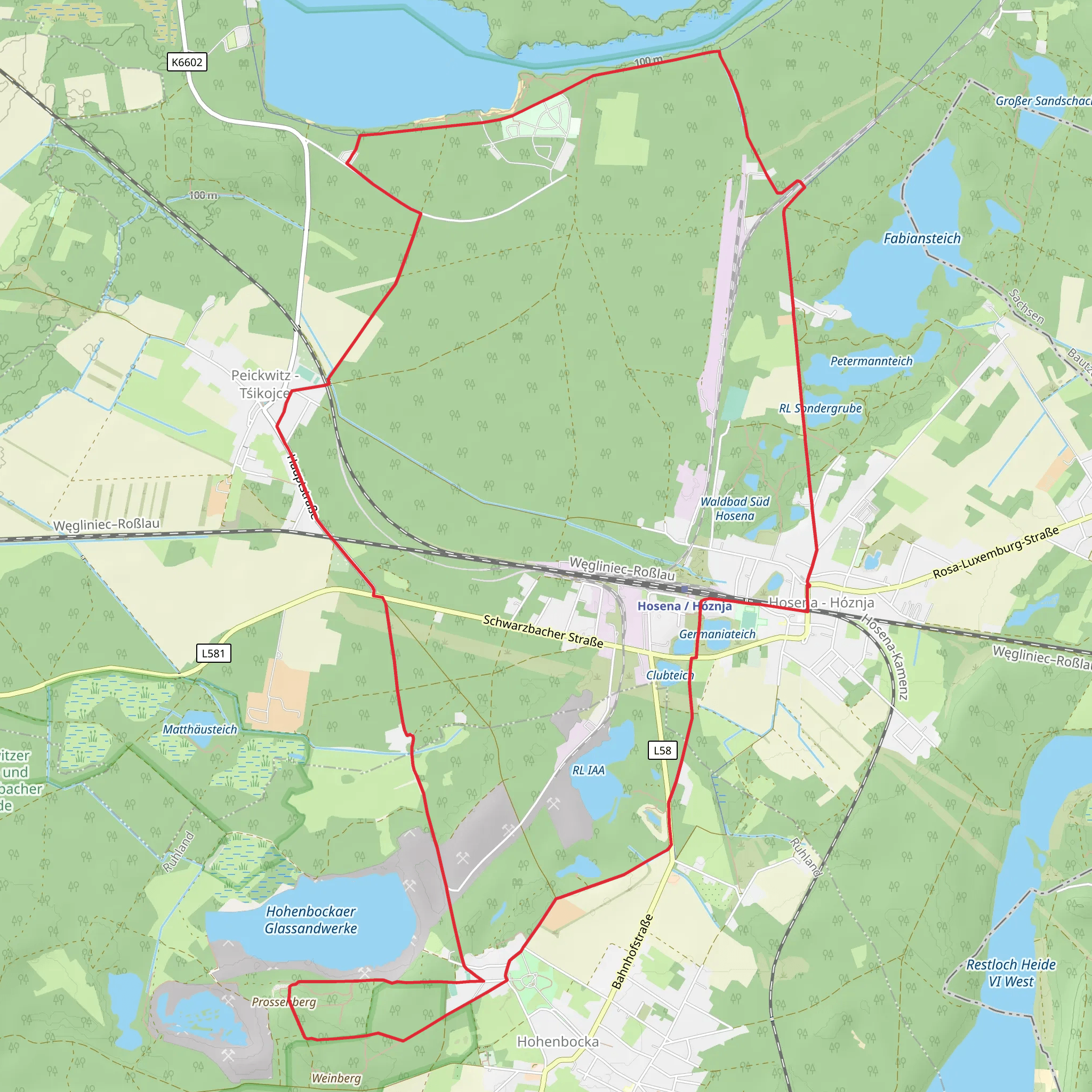 Hosena Loop via Senftenbergersee mobile static map