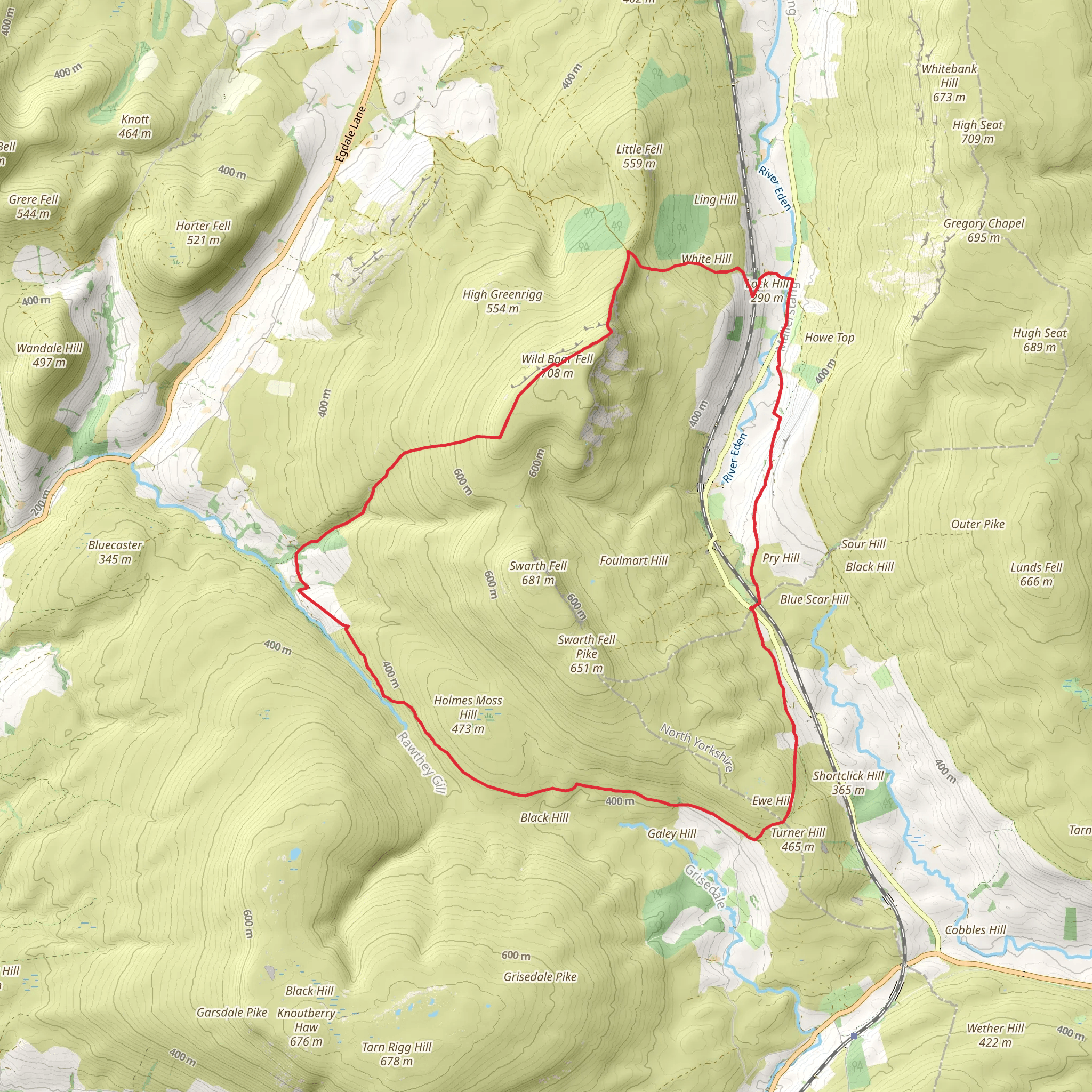 Wild Boar Fell and Uldale mobile static map