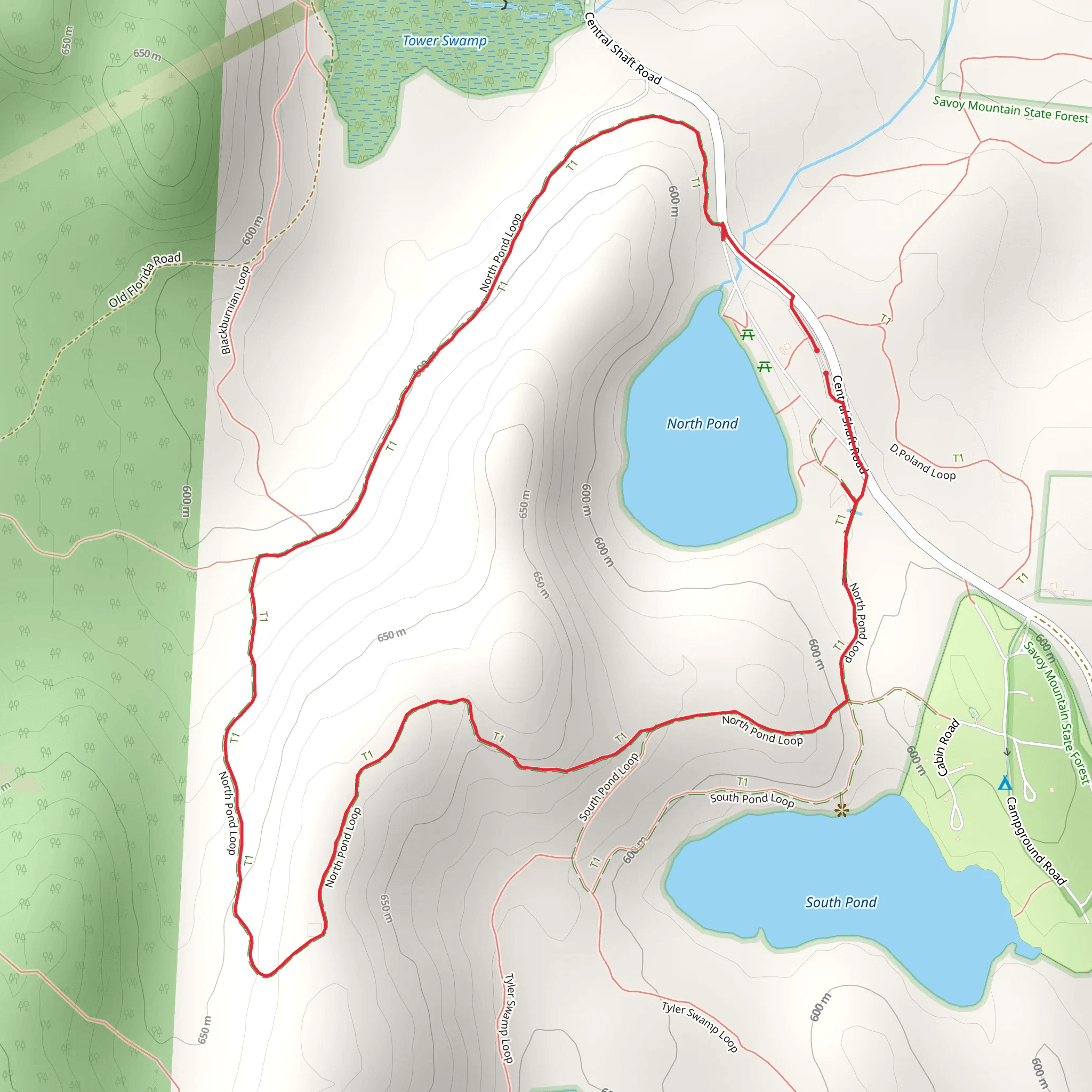 North Pond Loop mobile static map