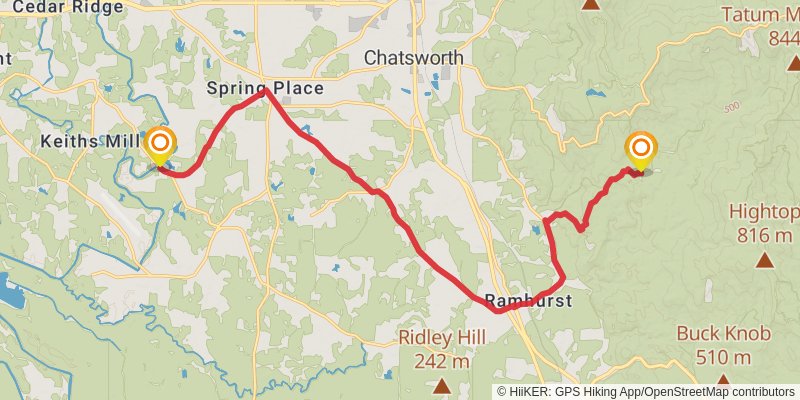 Pinhoti Trail - Georgia stage 10 Map