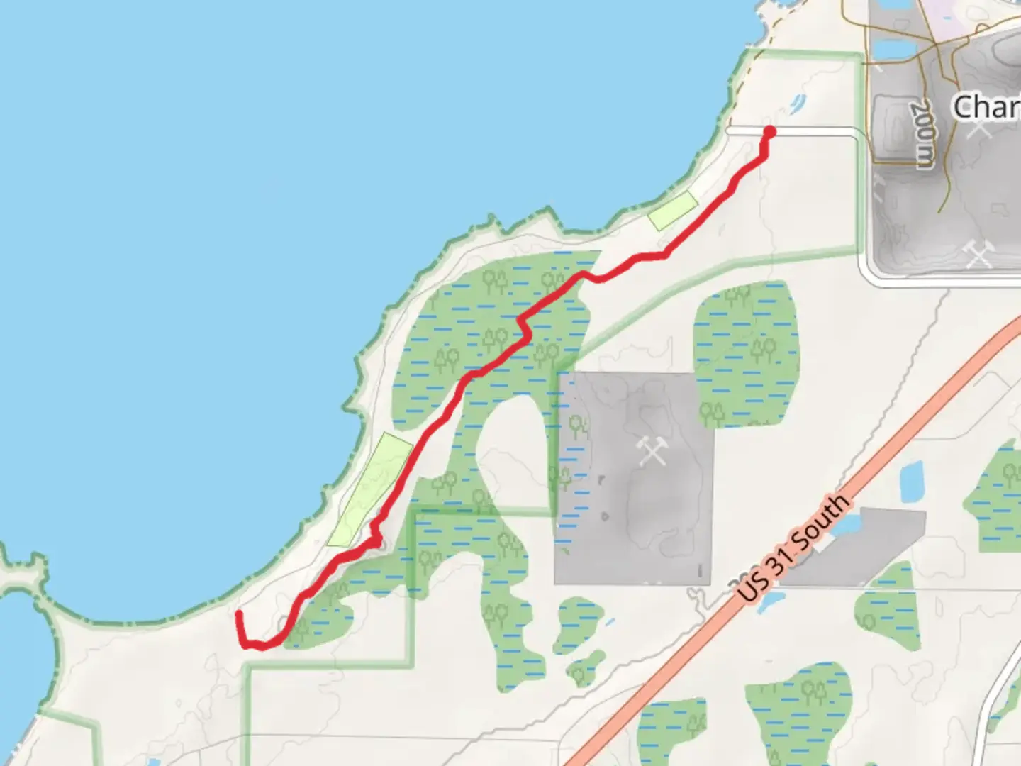 An image depicting the trail Fisherman's Island State Park Walk and its surrounding area.