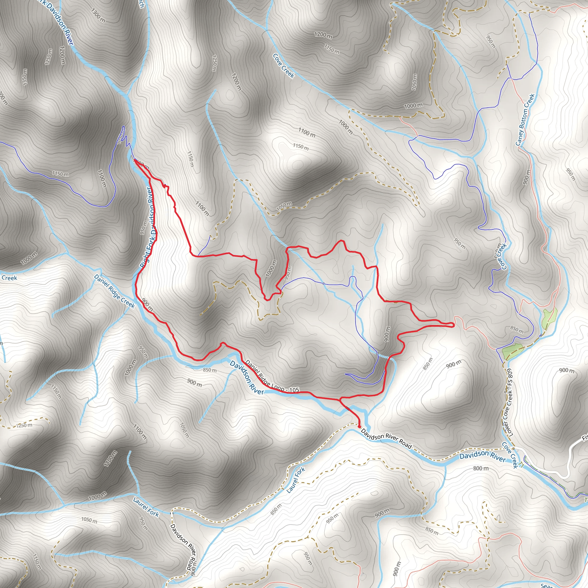 Daniel Ridge and Lanning Ridge Loop mobile static map