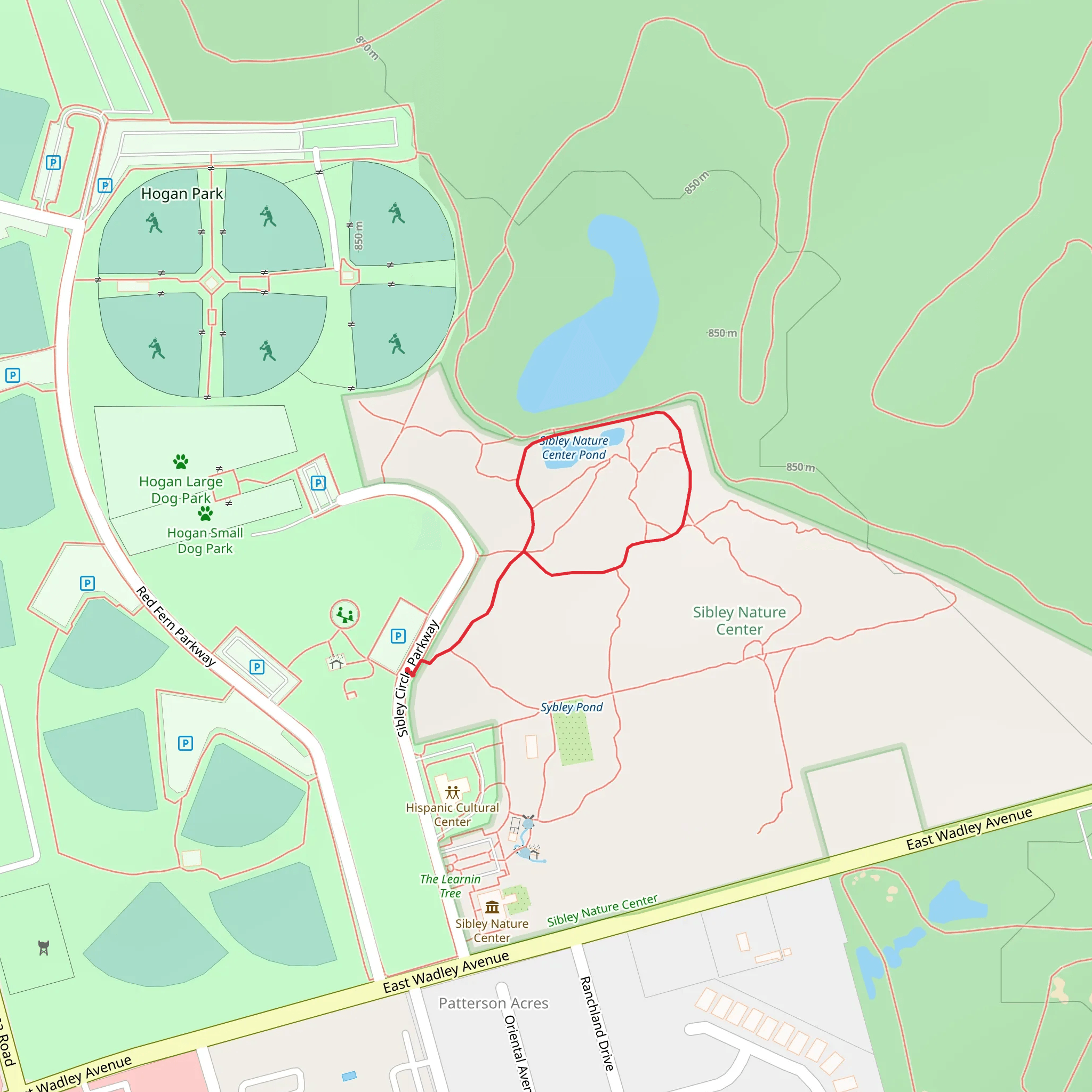 Sibley Nature Center Pond Loop mobile static map