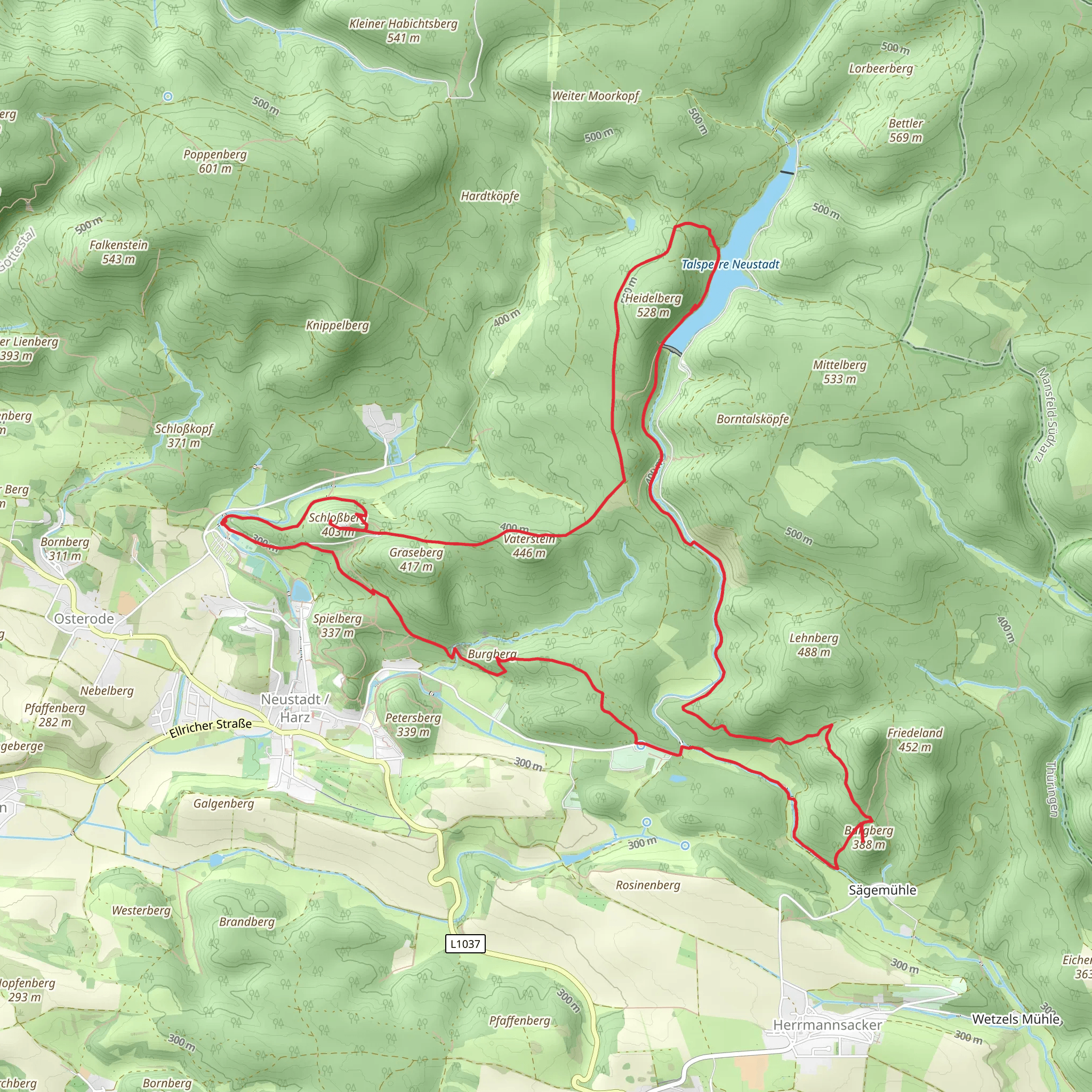 Harzklub Weg and Rotes Kreuz mobile static map