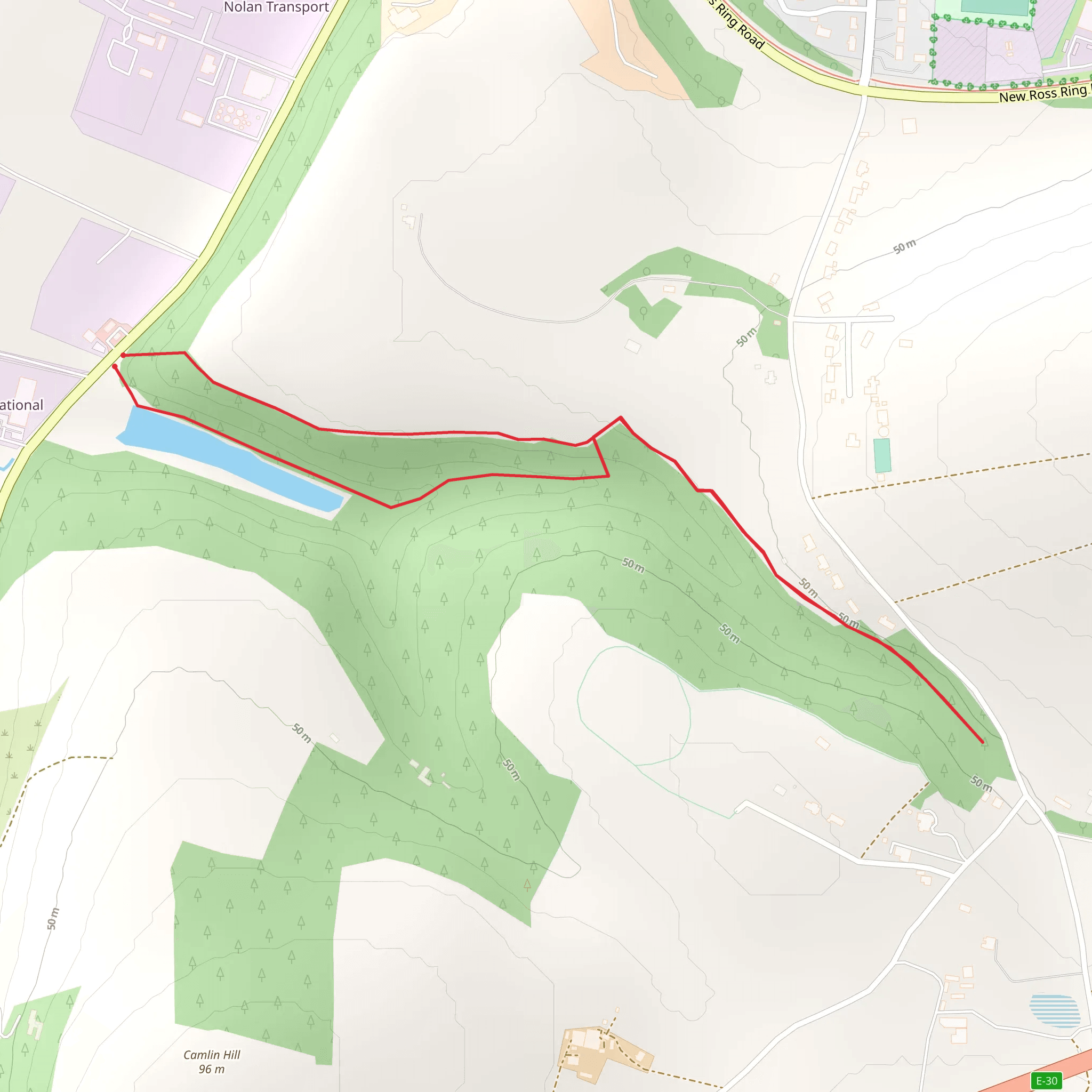 New Ross - Kelly's Wood - Oaklands Trail mobile static map