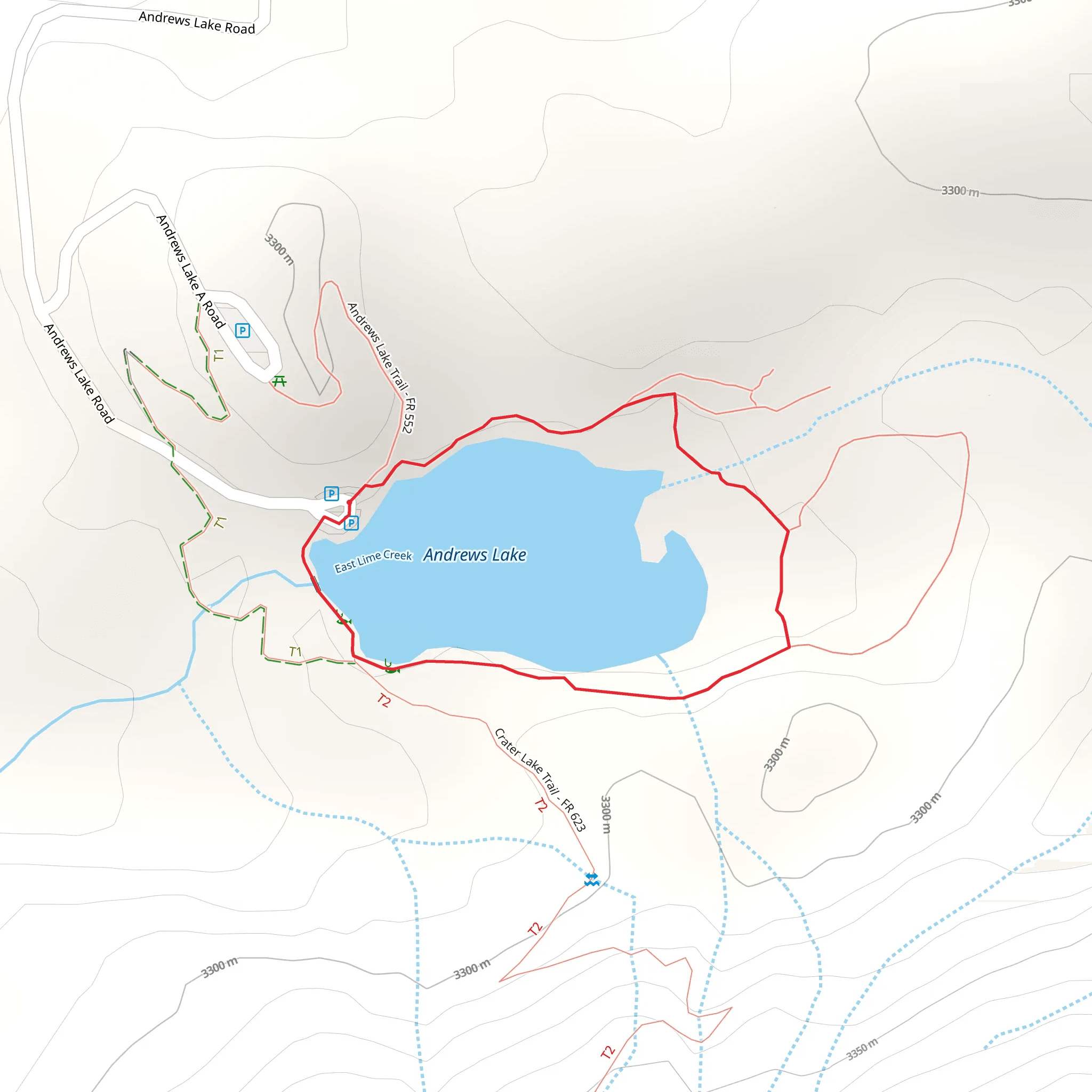 Andrews Lake Loop mobile static map