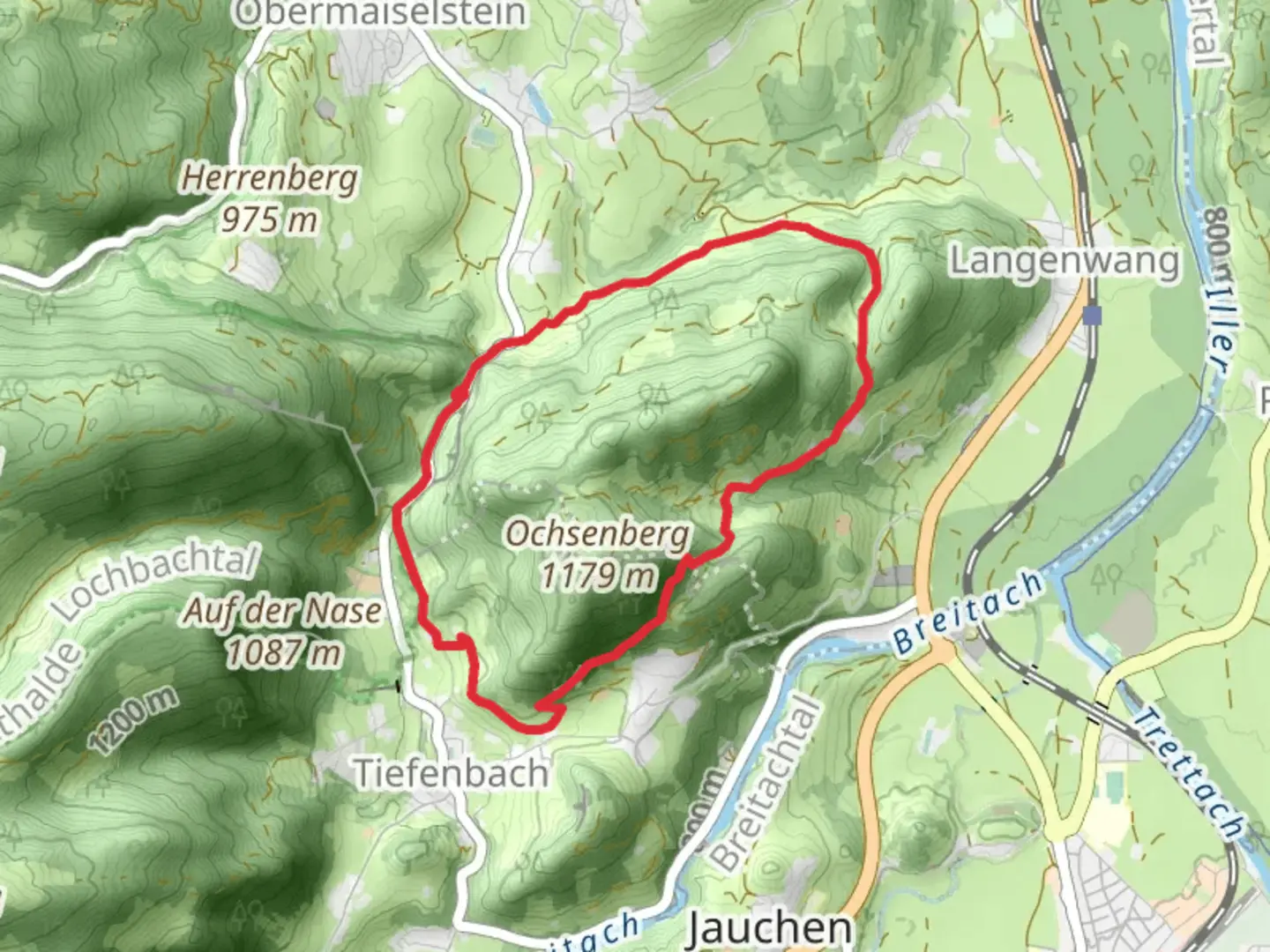 An image depicting the trail Felsendom, Jehlefelsen and Kapf Loop via Lochwiesen and its surrounding area.