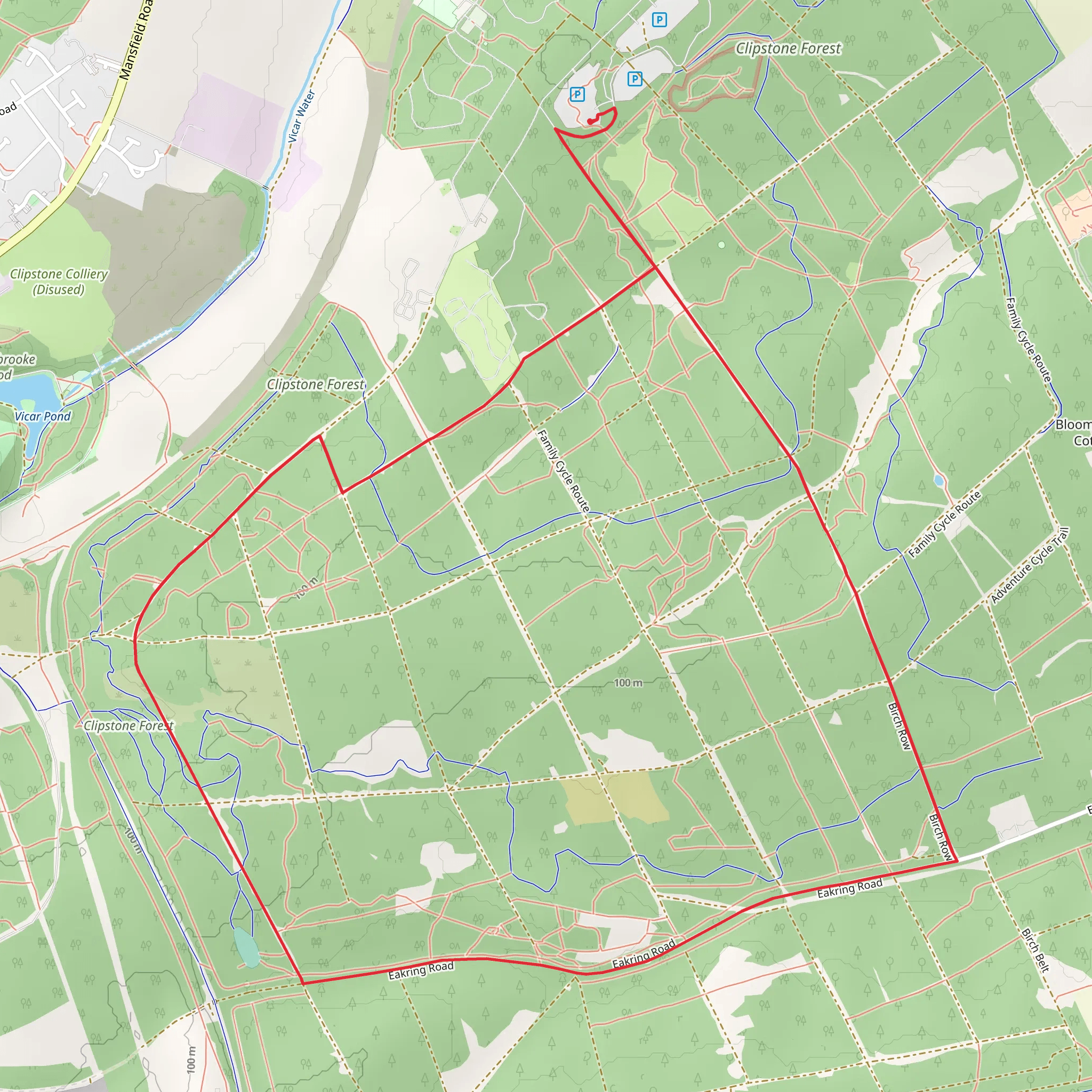 Sherwood Pines Forest Park Loop mobile static map