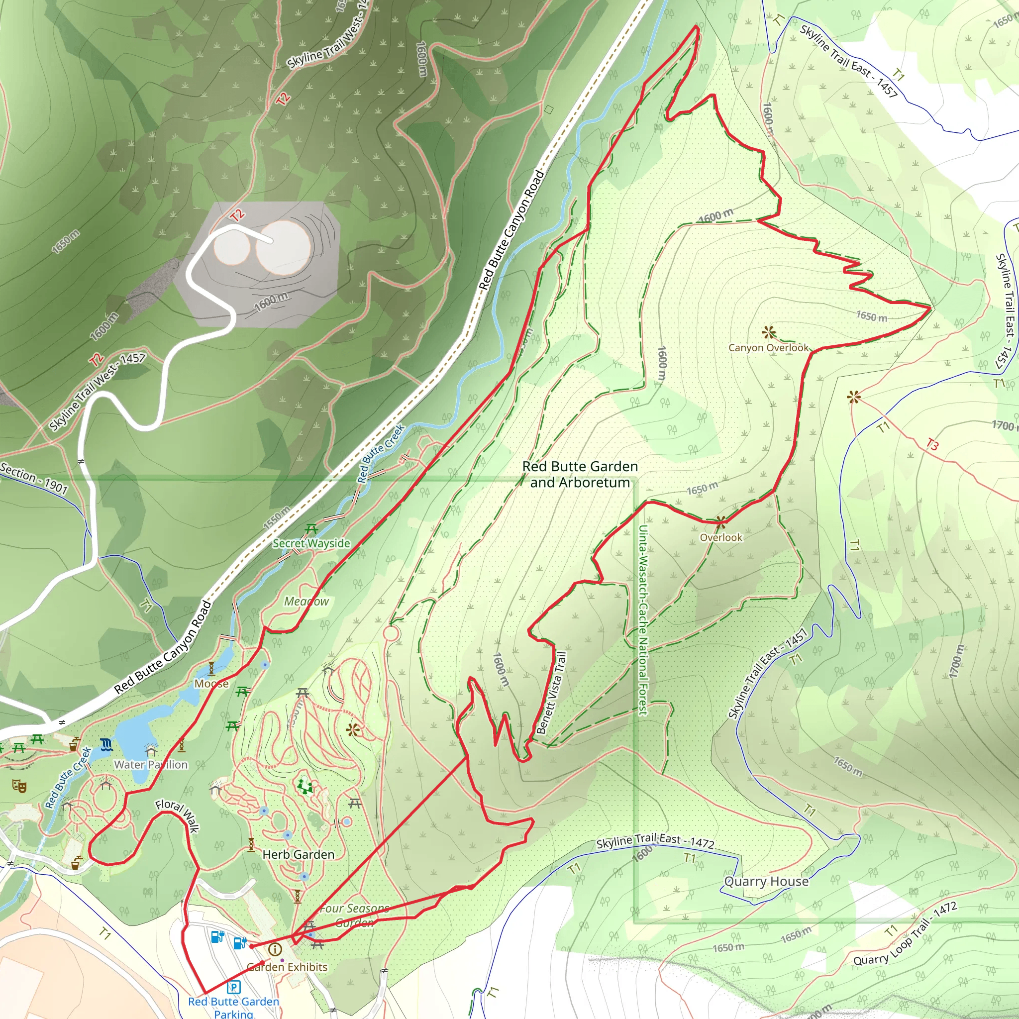 Benett Vista Trail and Floral Walk mobile static map