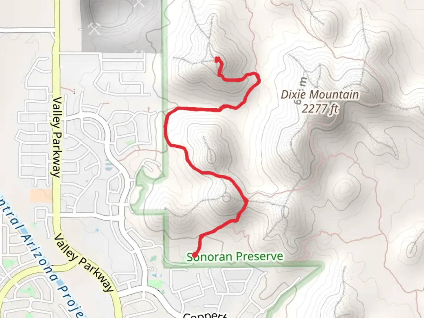 An image depicting the trail Western Vista Trail and its surrounding area.
