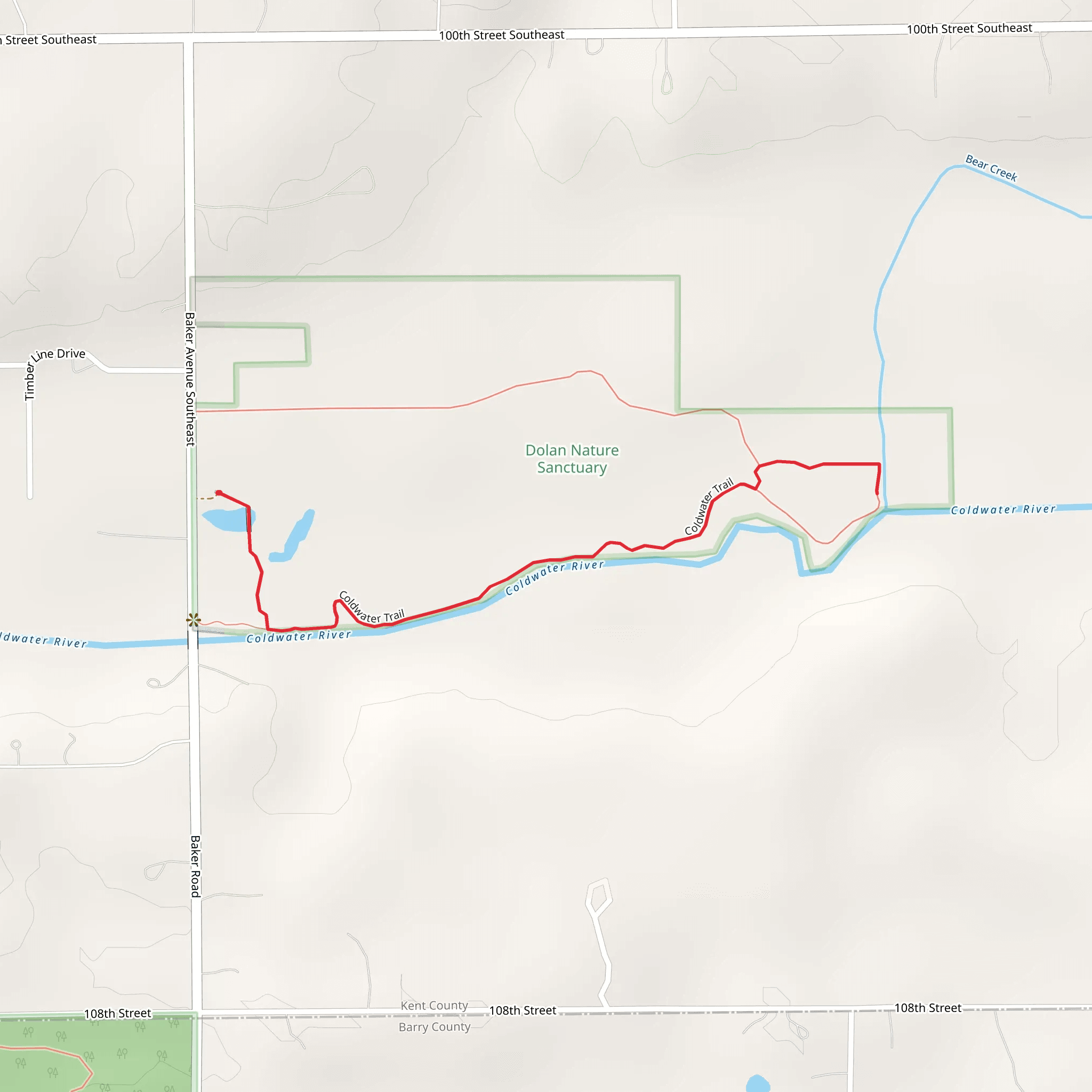 Coldwater Trail mobile static map