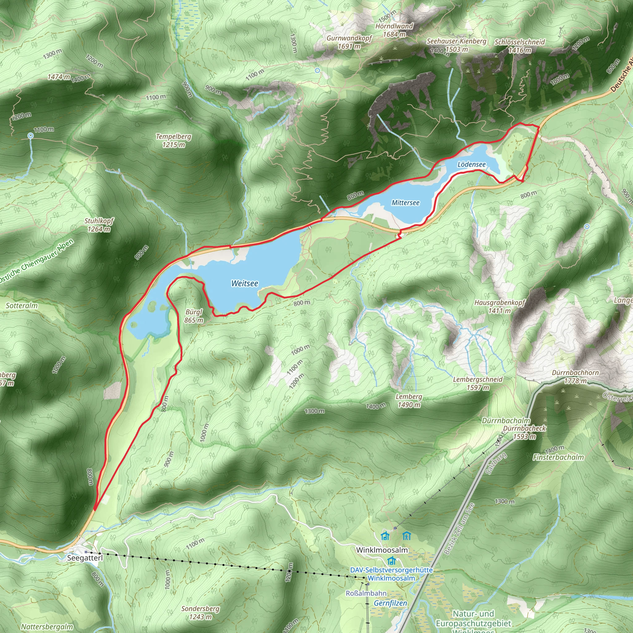 Lodensee and Weitsee Loop mobile static map