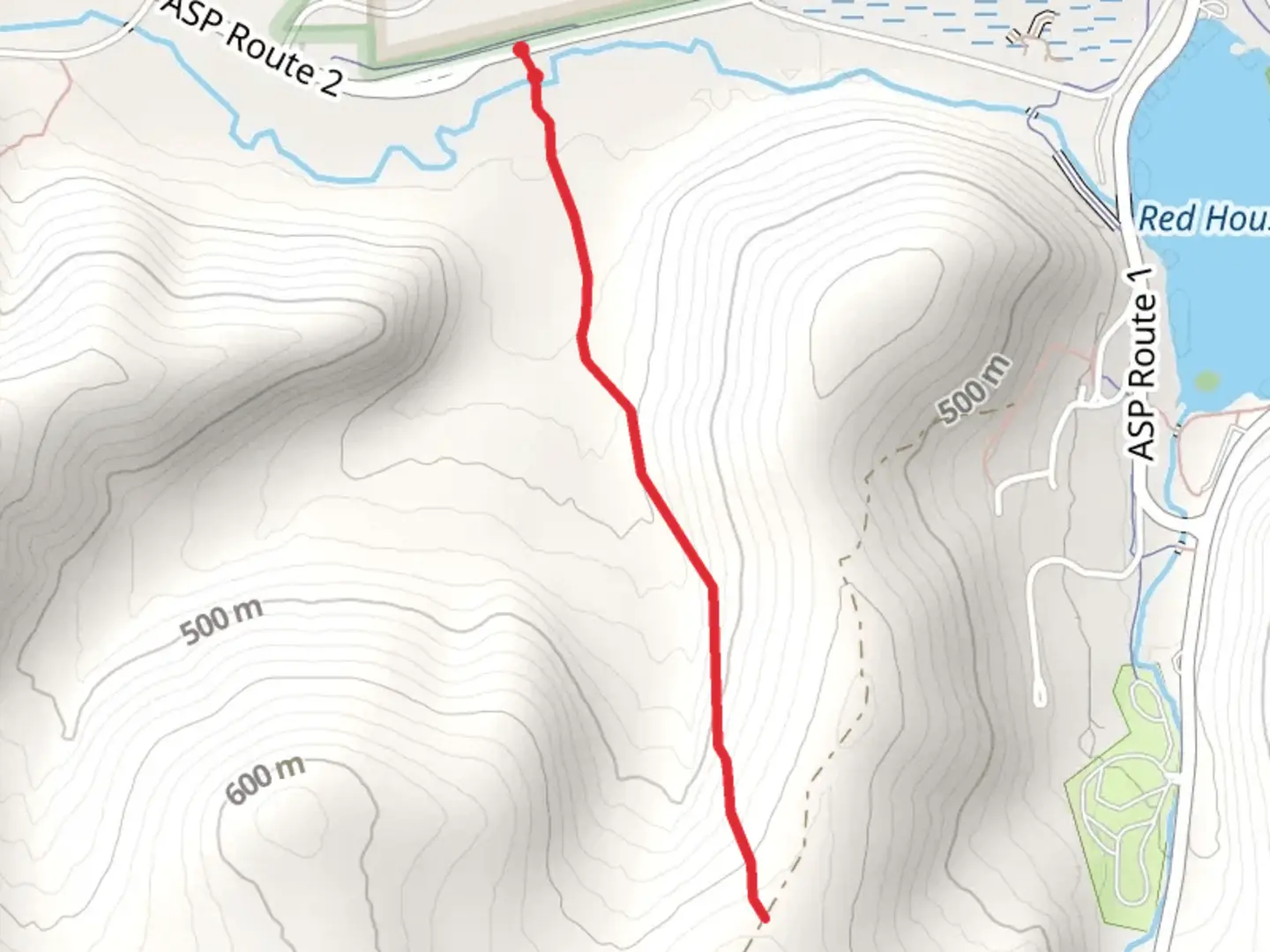 An image depicting the trail Red House Brook Trail and its surrounding area.