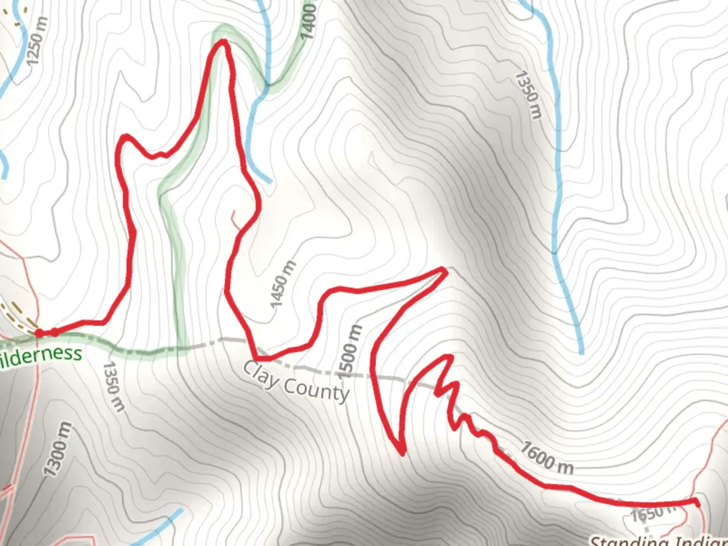 An image depicting the trail Standing Indian via Appalachian Trail and its surrounding area.