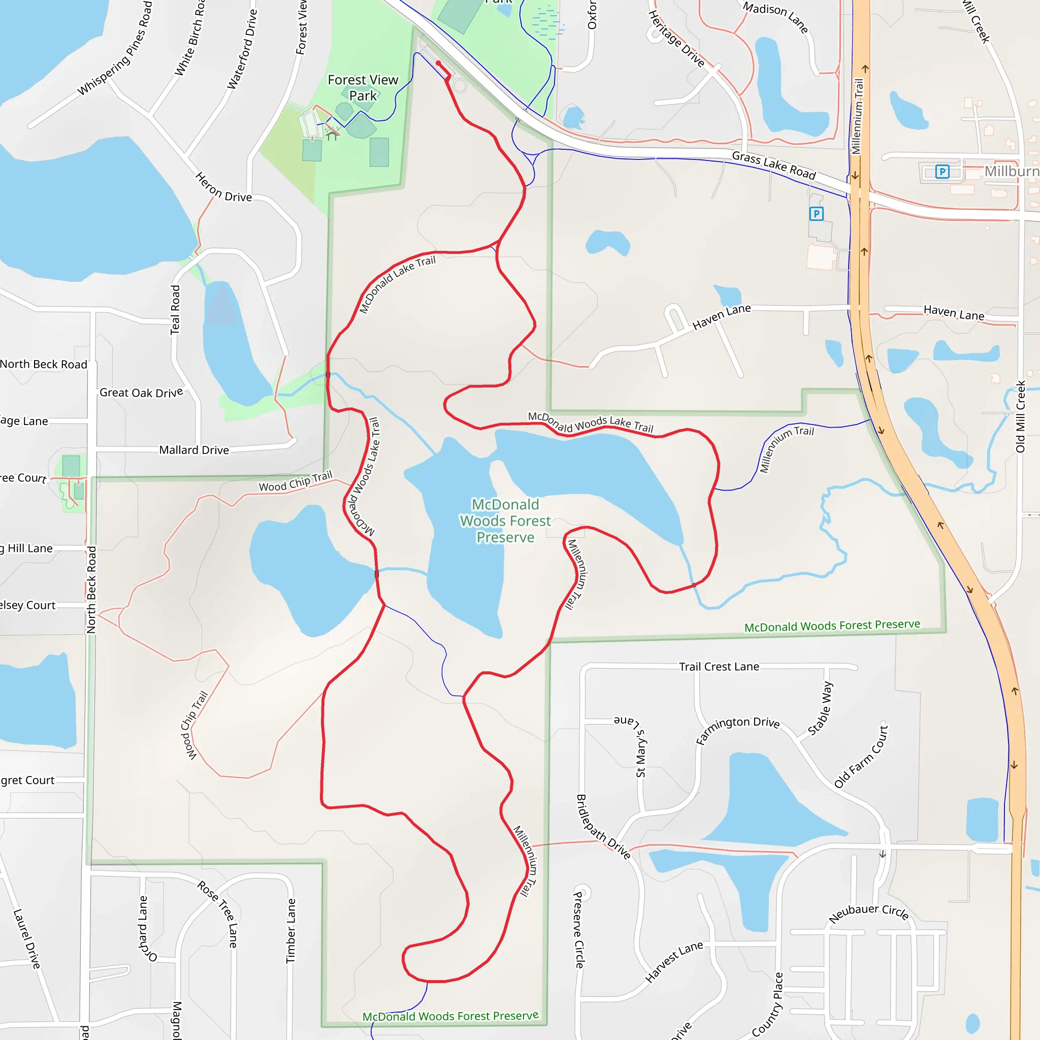 McDonald Lake Loop Trail mobile static map