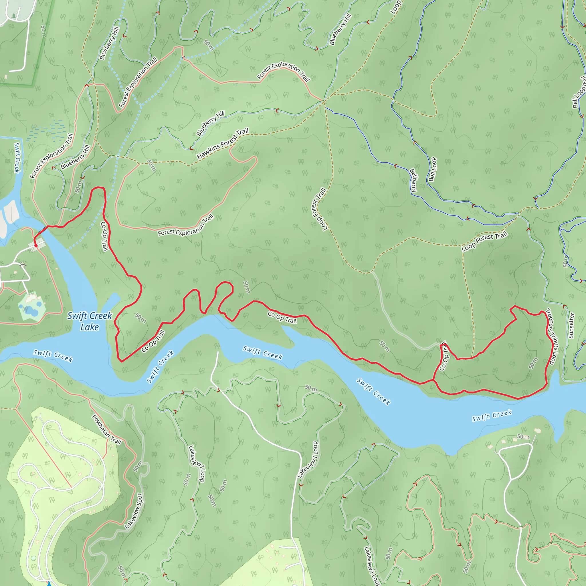 Co-Op Trail mobile static map