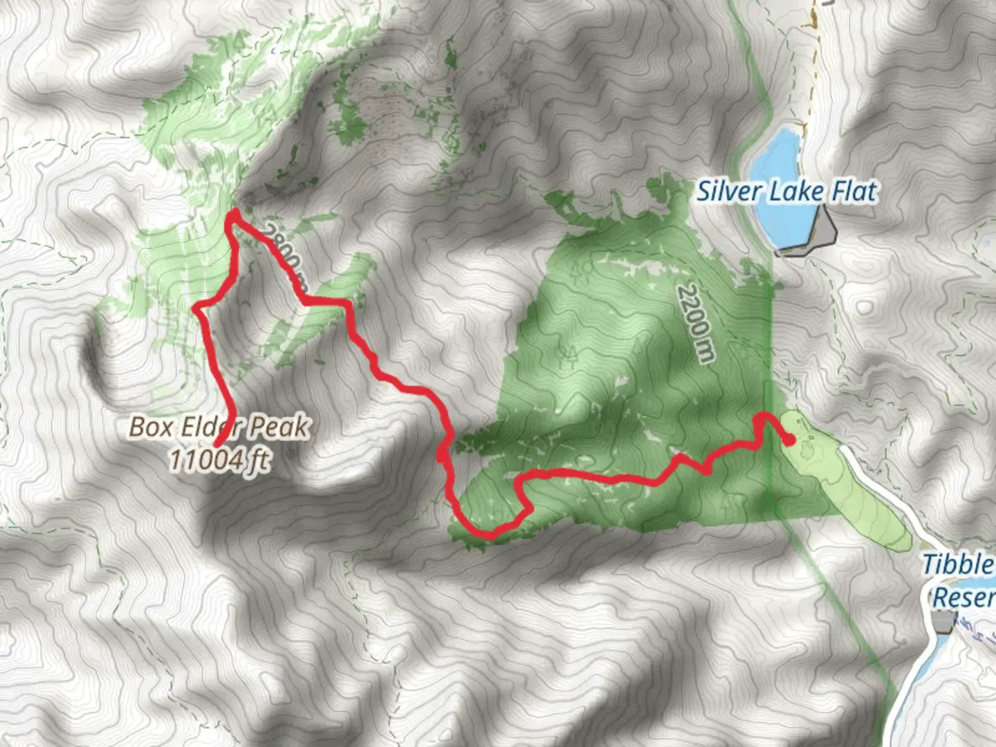 An image depicting the trail Box Elder Trail and White Canyon Trail and its surrounding area.