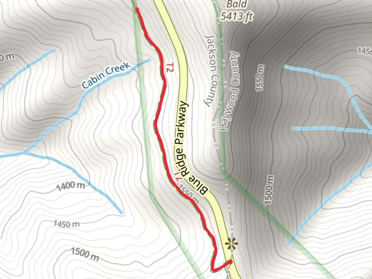 An image depicting the trail Mountains-to-Sea Short Trail - Blue Ridge Parkway and its surrounding area.