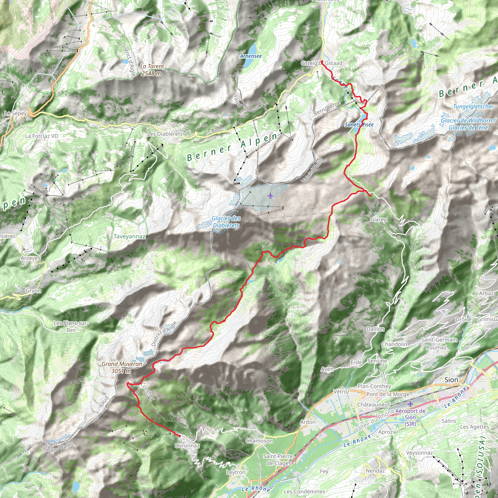 Sanetsch-Muveran-Weg mobile static map