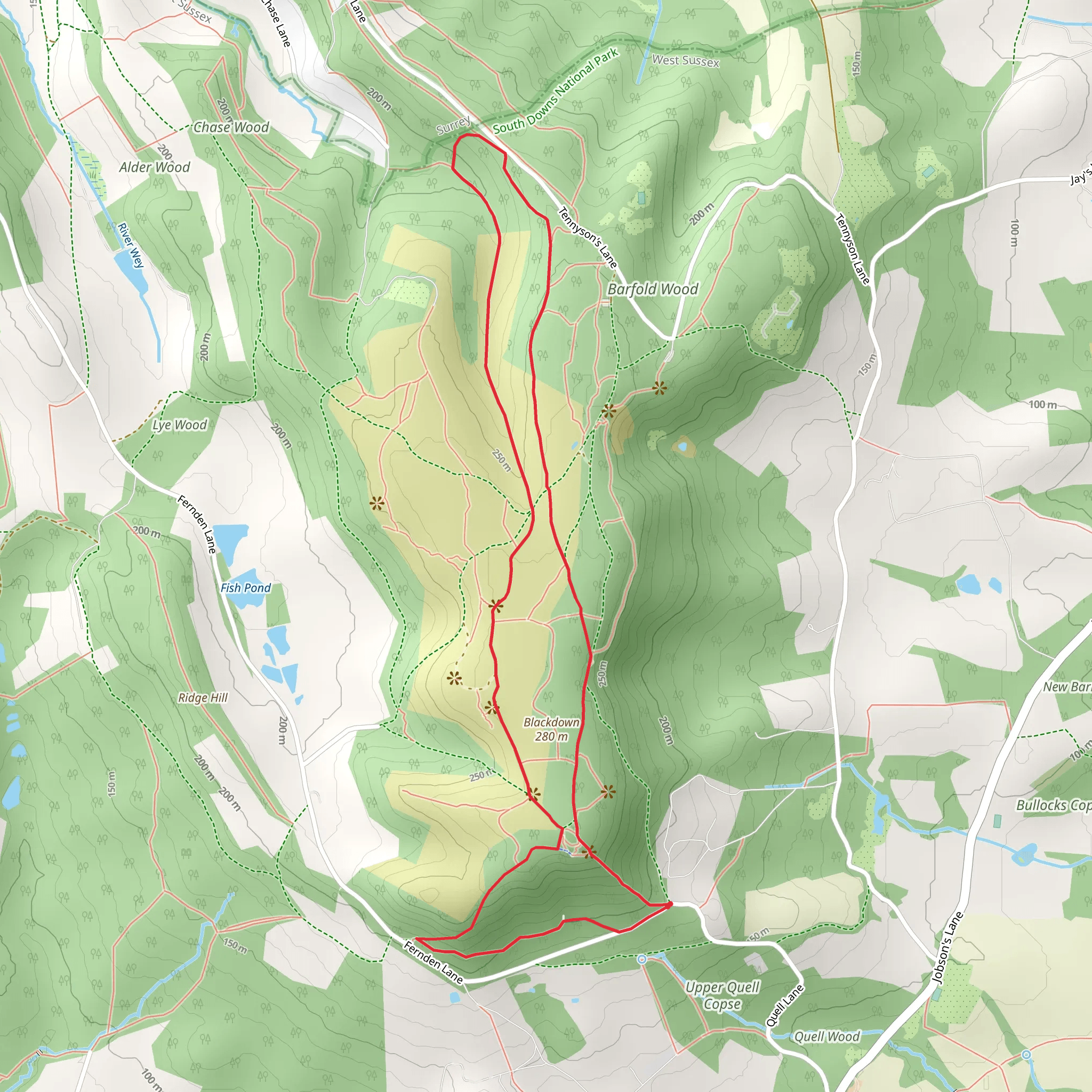 Black Down Loop mobile static map