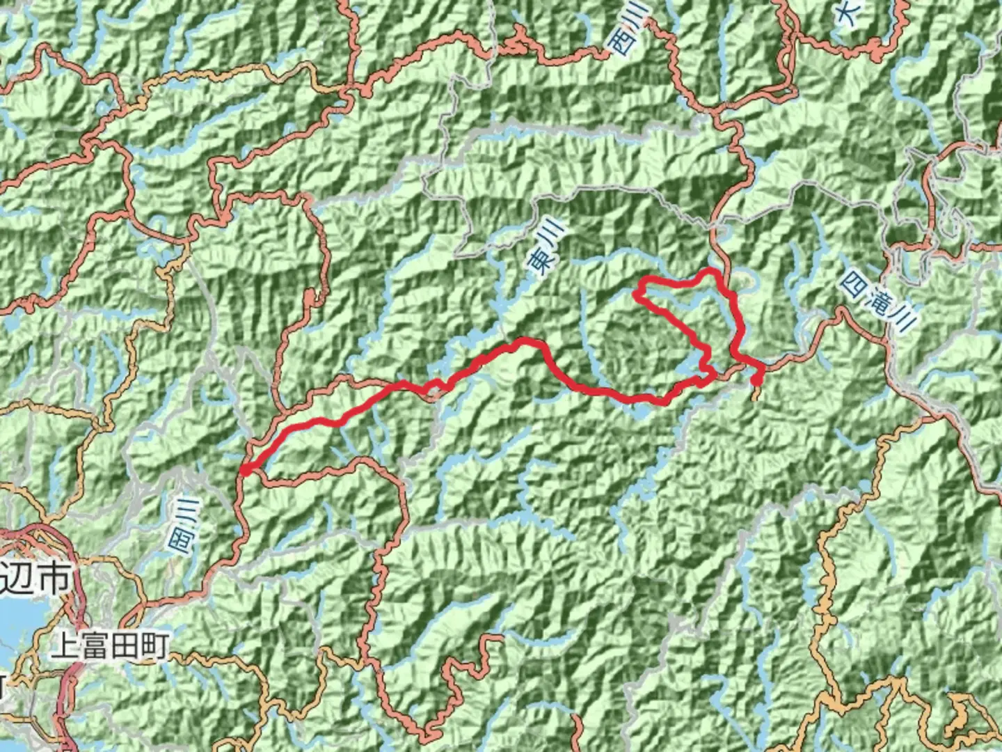 An image depicting the trail kumano kodo and its surrounding area.