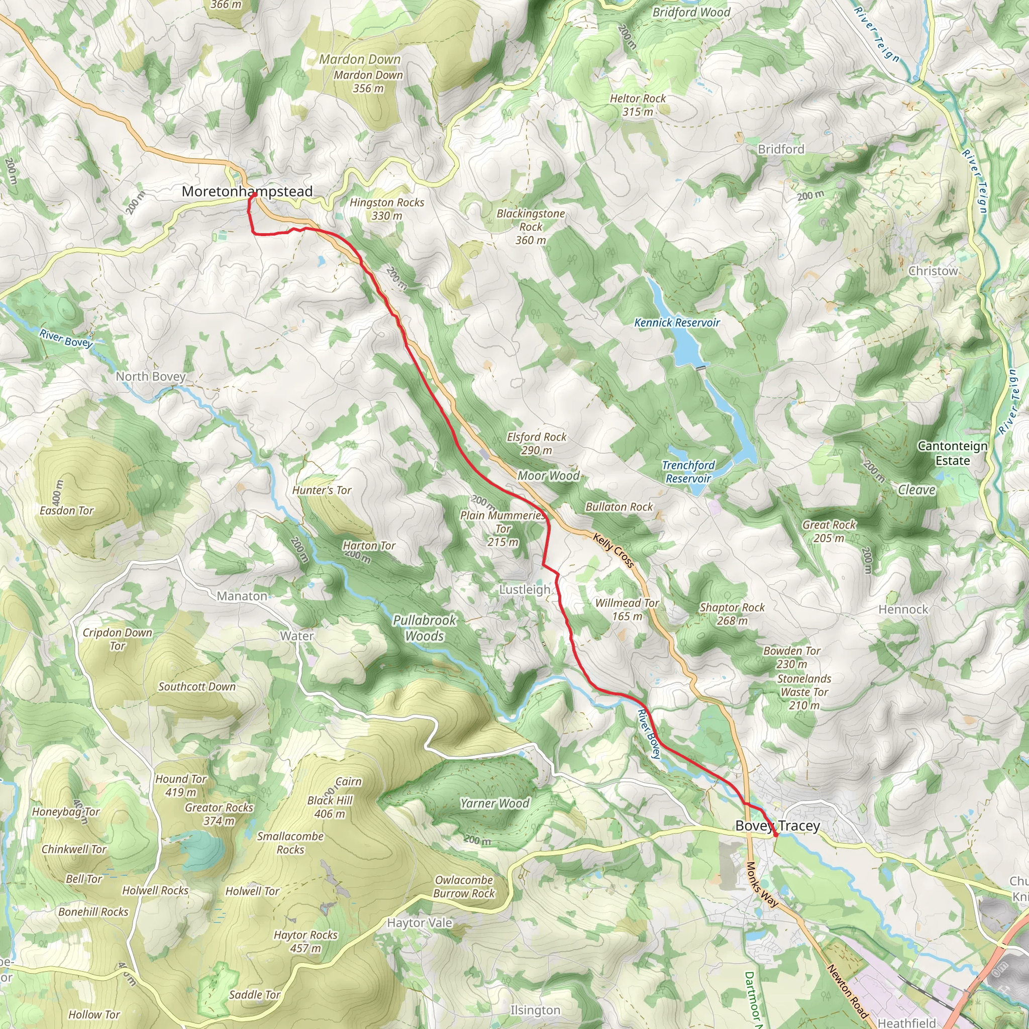 Wray Brook via Wray Valley Trail mobile static map