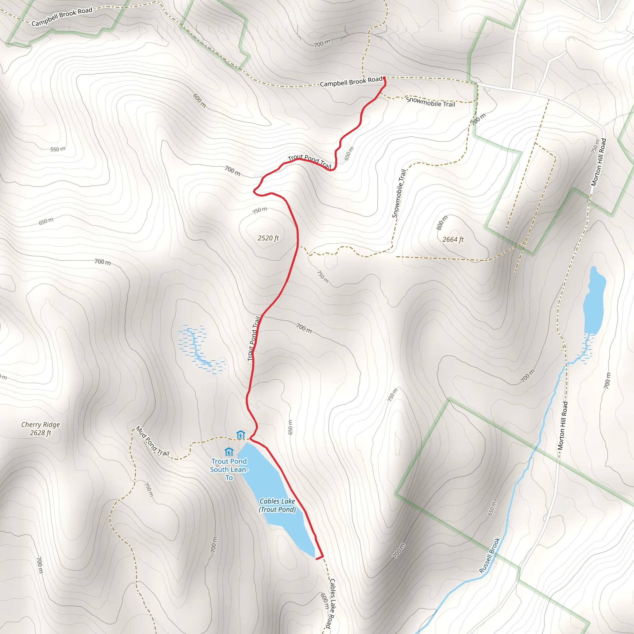 Trout Pond Trail mobile static map
