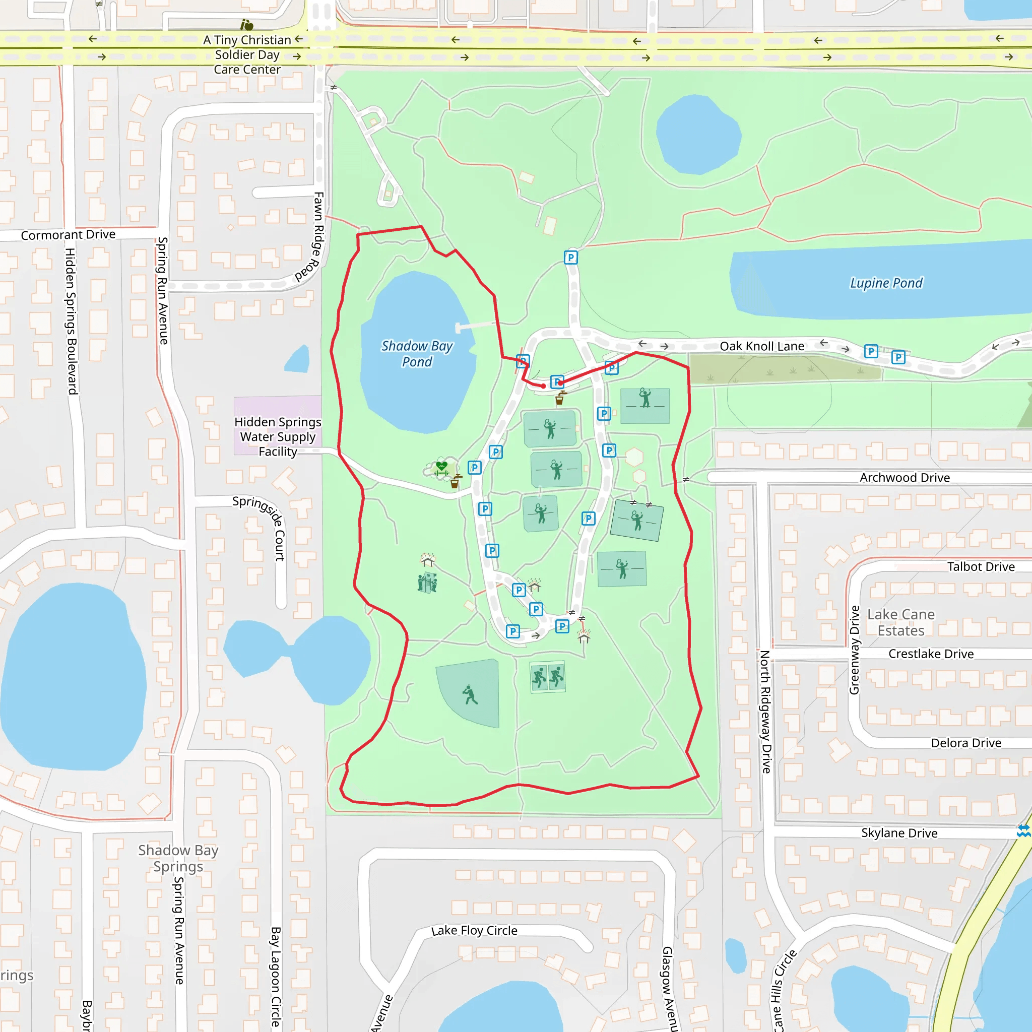 Shadow Bay Pond Loop mobile static map