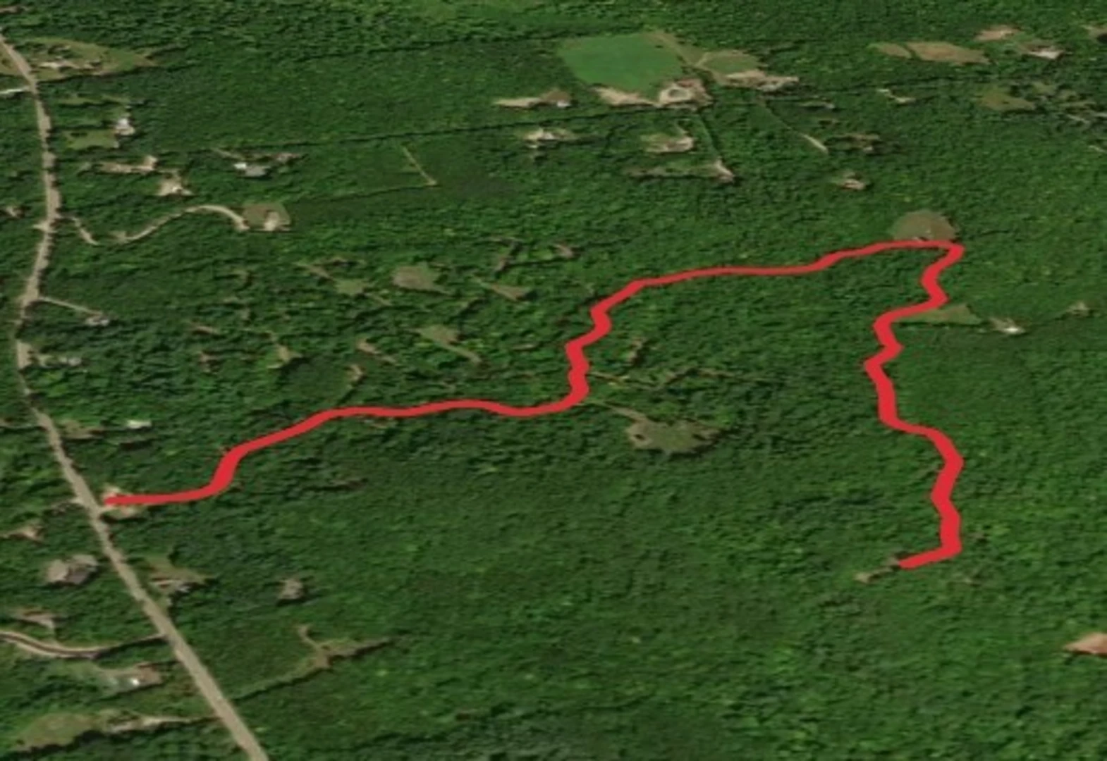 An image depicting the trail Chamberlain Ledge from Conway Road and its surrounding area.