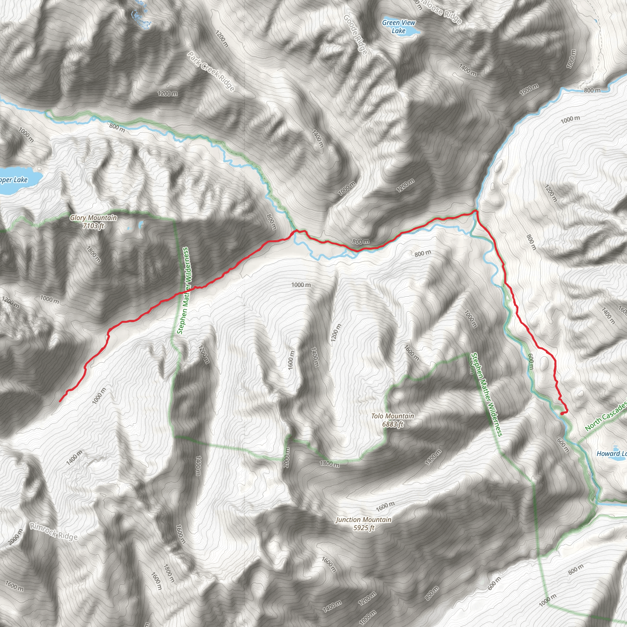 Flat Creek Trail via PCT mobile static map