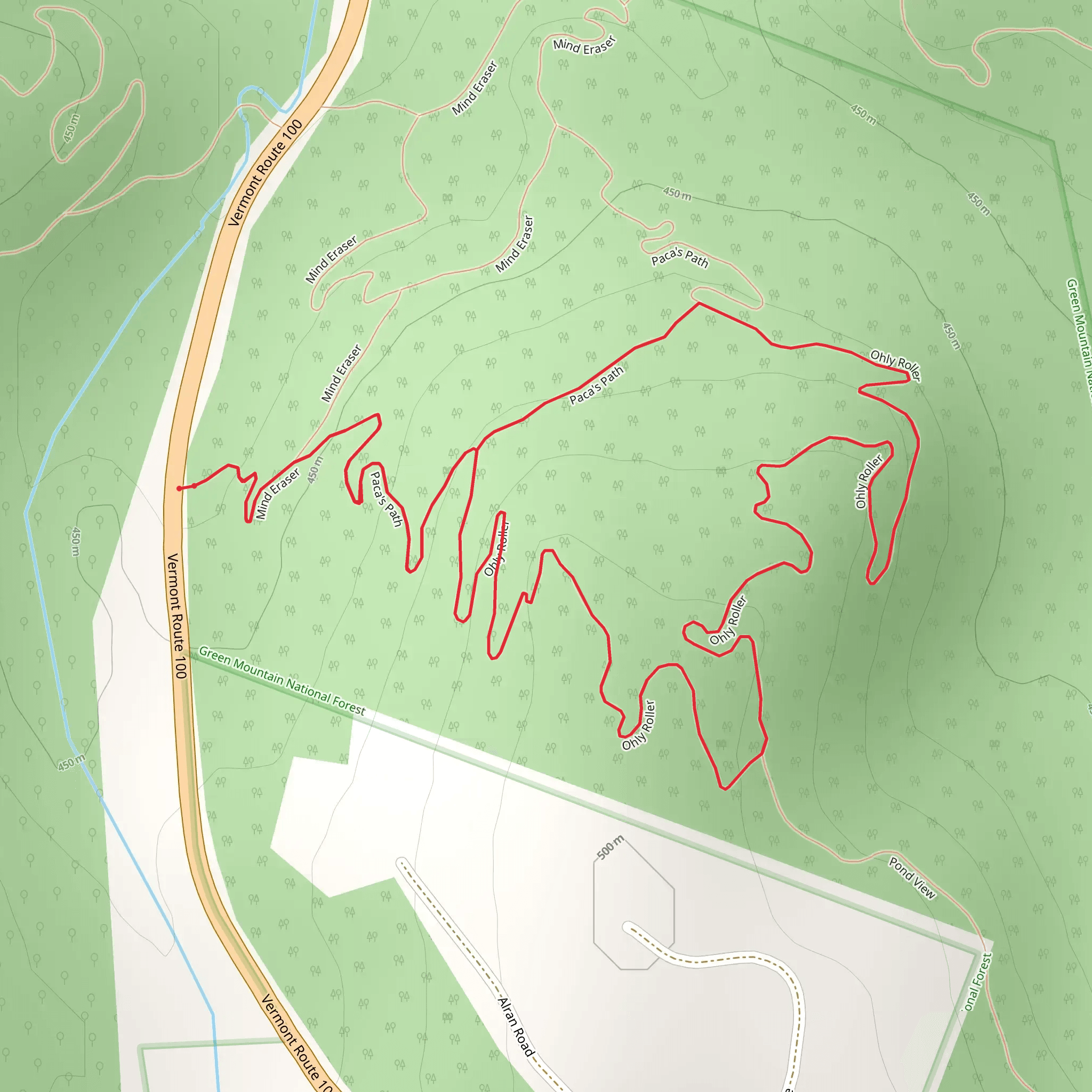 Ohly Roller Loop via Mind Eraser Trail mobile static map