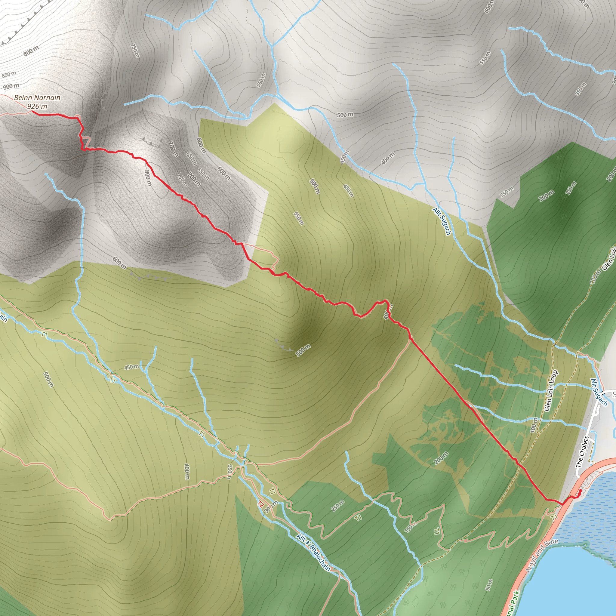 Beinn Narnain mobile static map